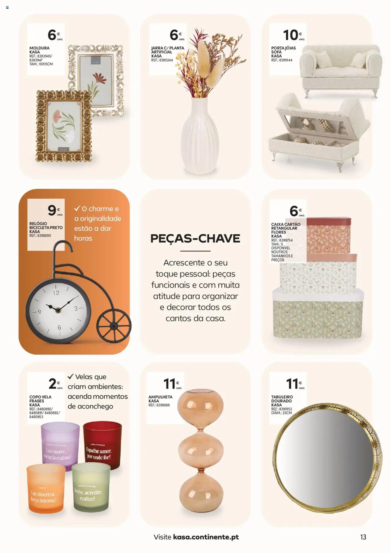 Continente - Casa Outono: A Vida passa a comer, no conforto de casa │ válido de 14.10.2025 | Página: 13 | Produtos: Porta, Canela, Sofá, Velas