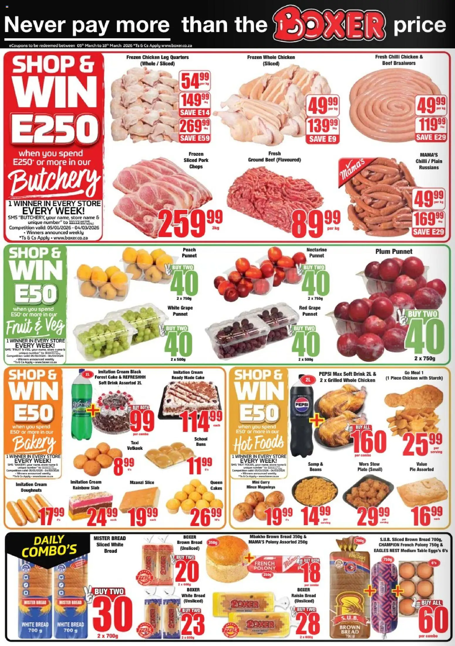 New Boxer catalogue – valid from 19.02.2026 | Page: 2 | Products: Table, Buns, Beef, Peach
