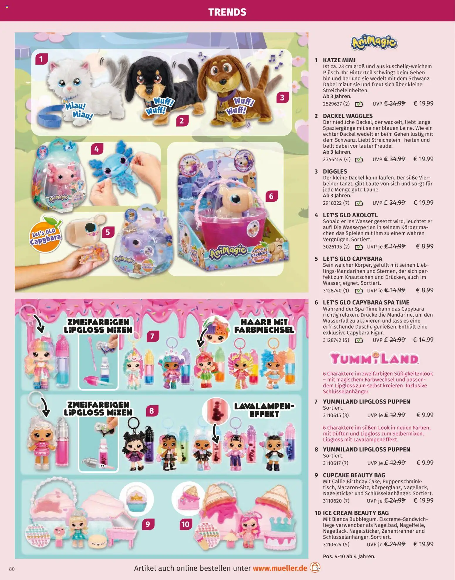 Müller Spielwarenkatalog – gültig ab 27.10.2025 | Seite: 80 | Produkte: Liege, Dusche, Lipgloss, Wasser