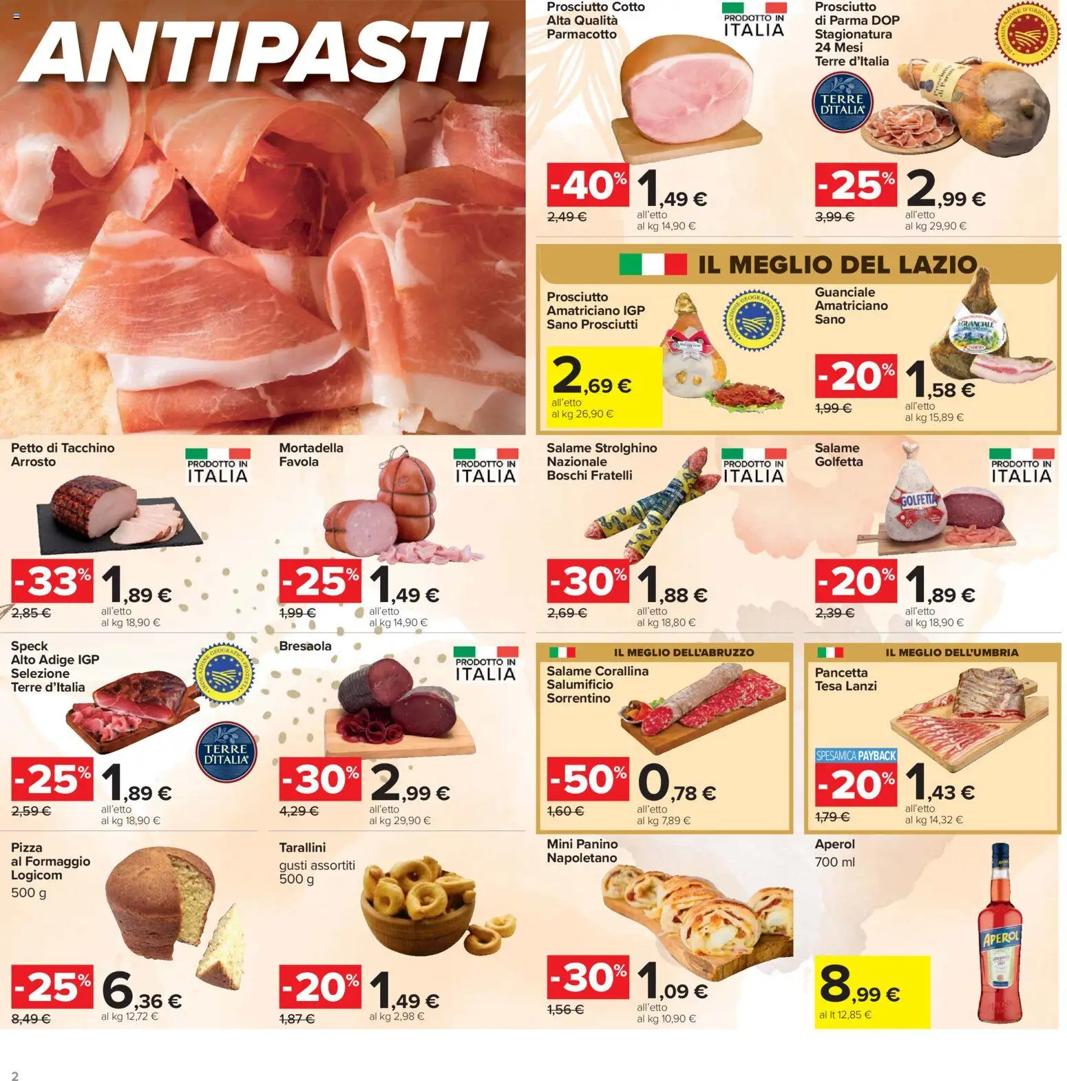 Volantino Carrefour del 24.03.2026 | Pagina: 2 | Prodotti: Arrosto, Salame, Pancetta, Formaggio