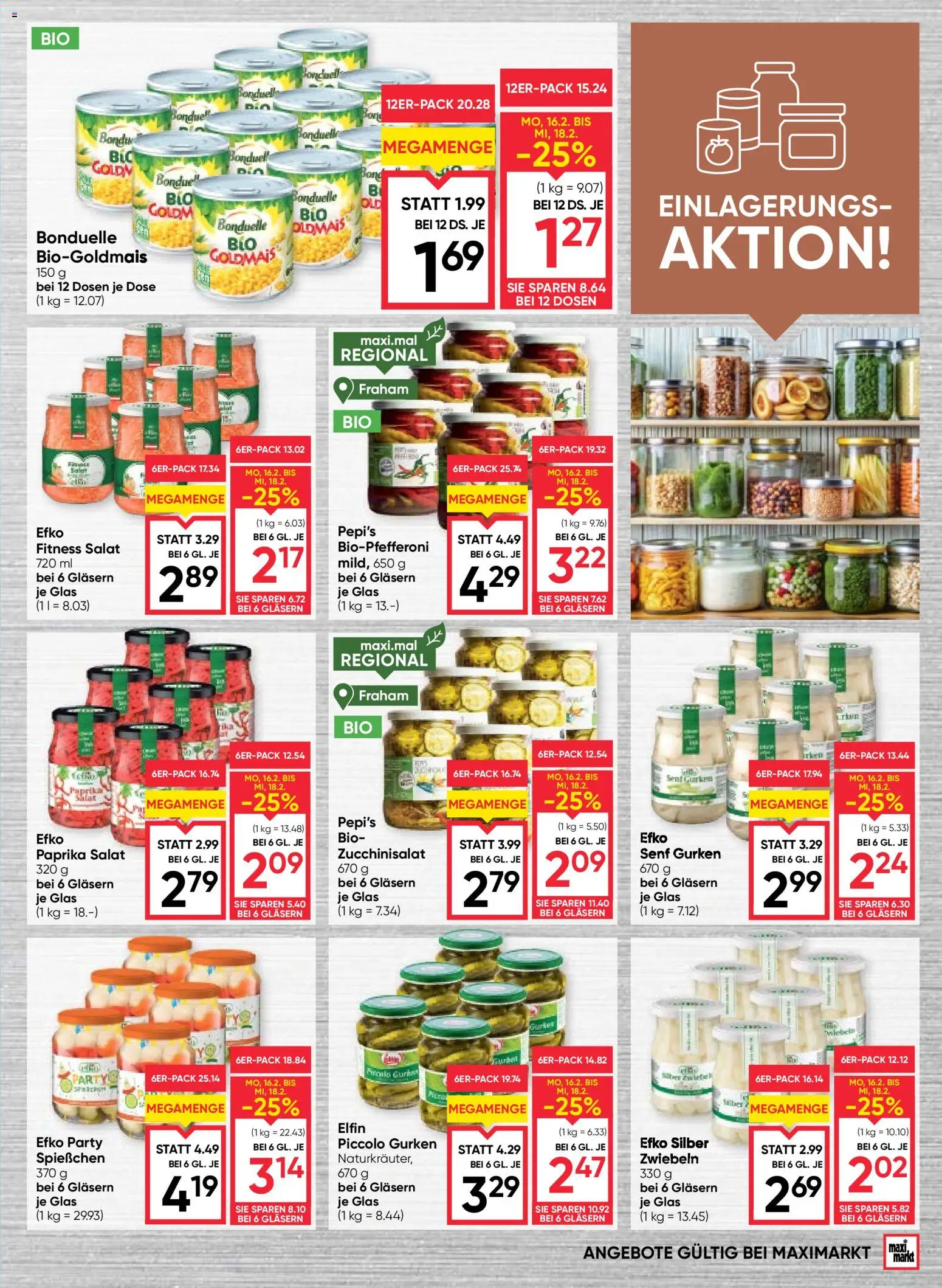 Maximarkt Flugblatt gültig ab 12.02.2026 | Seite: 9 | Produkte: Gurken, Salat, Zwiebeln