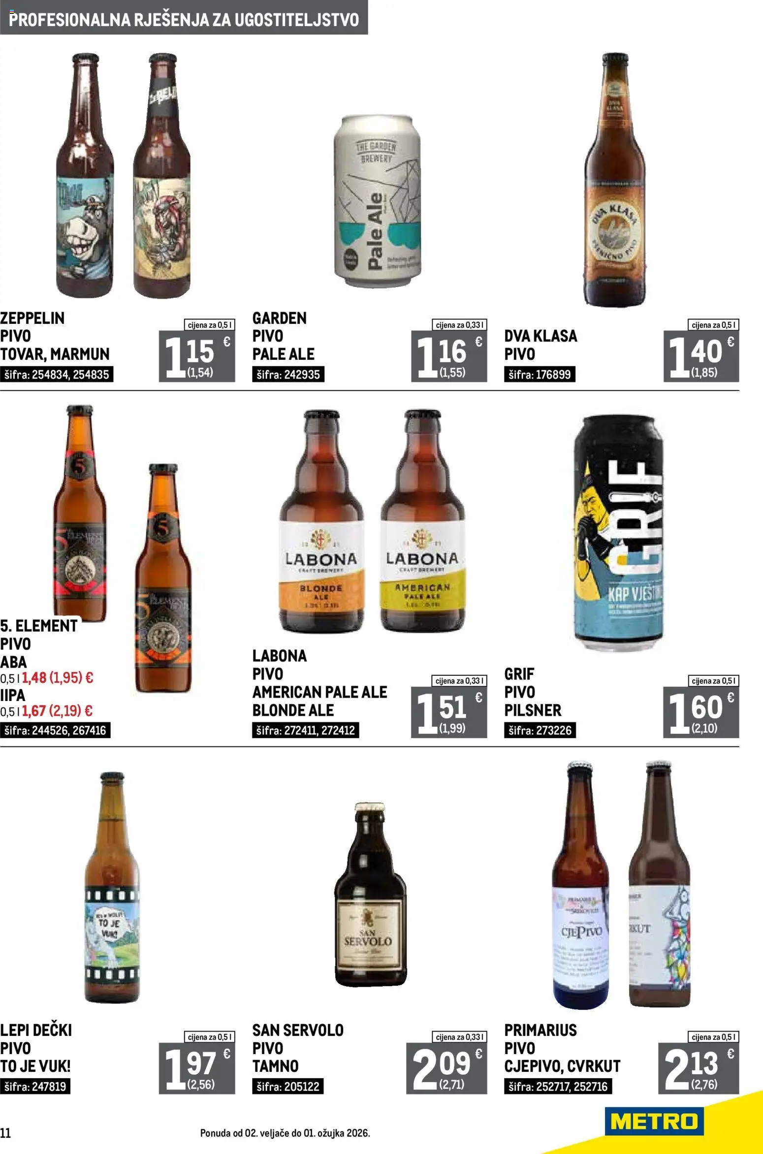 Metro katalog | vrijedi od 02.02.2026 | Stranica: 11 | Proizvodi: Pivo
