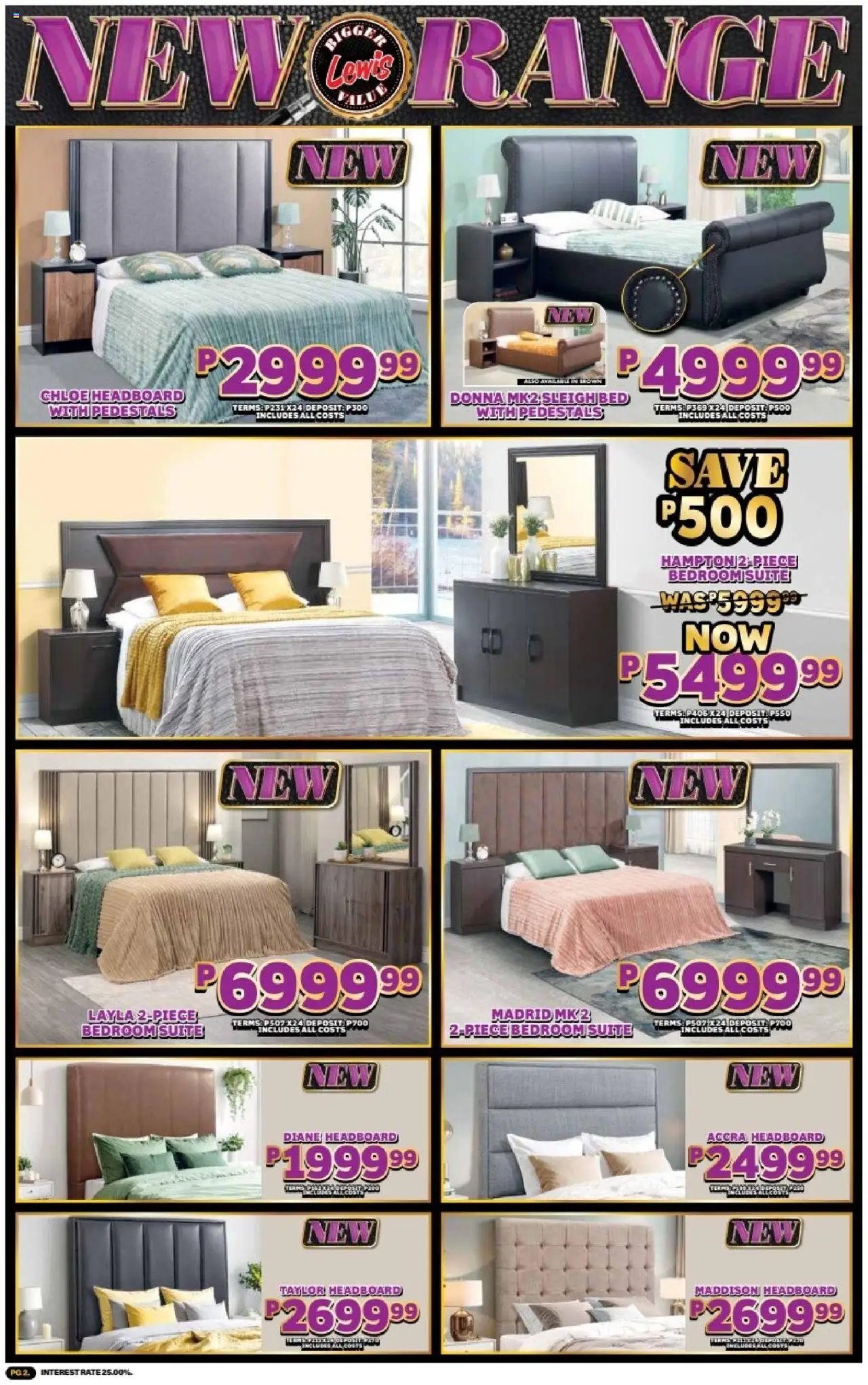 New Lewis Stores catalogue – valid from 01.10.2025 | Page: 2 | Products: Headboard, Bed
