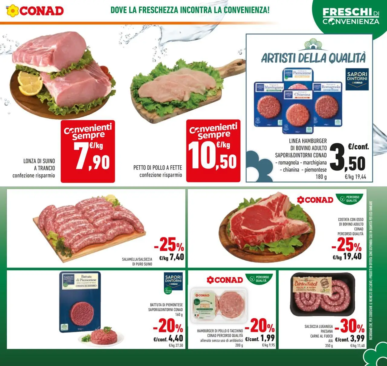 Volantino Conad del 13.08.2025 | Pagina: 7 | Prodotti: Bovino, Petto di Pollo, Pollo, Salsiccia