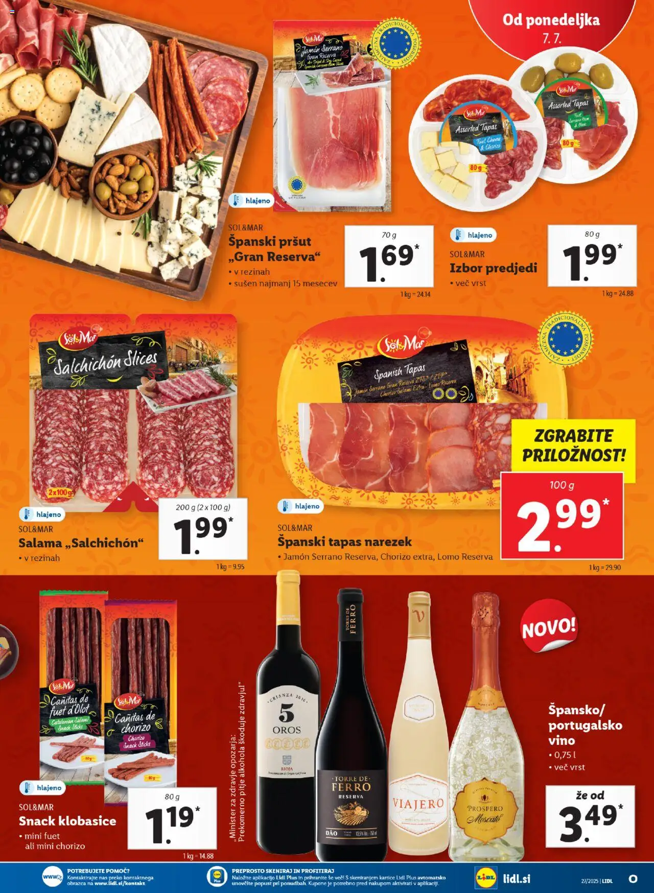 Lidl - Maribor │ velja od 03.07.2025 | Stran: 47 | Izdelki: Narezek, Klobasice, Vino, Sol