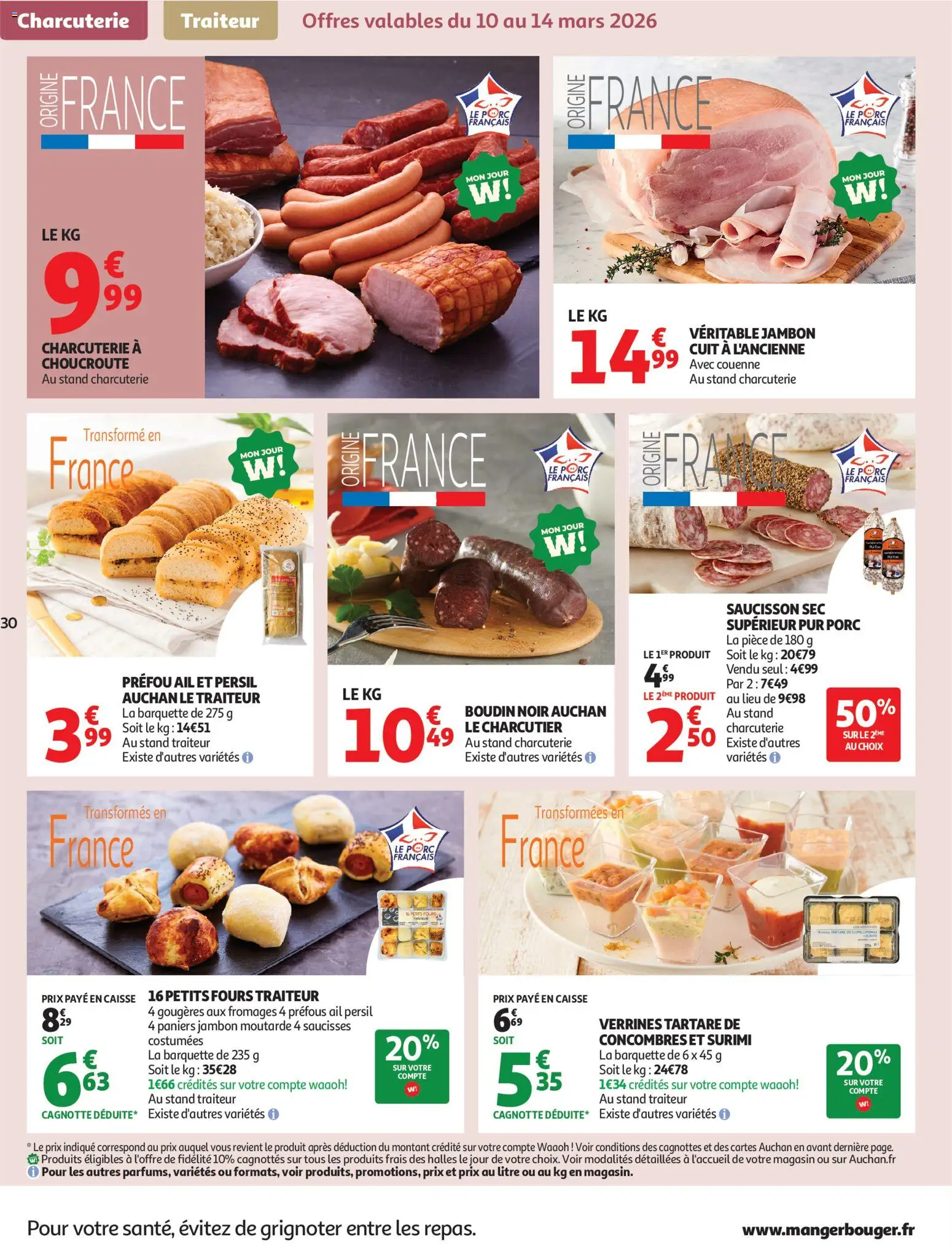 {H1} | Page: 30 | Produits: Saucisson sec, Ail, Jambon, Concombres