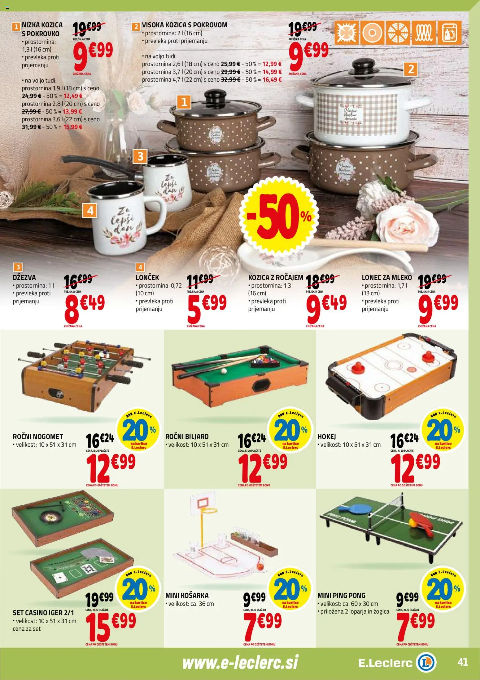 Novi E.leclerc katalog ponudbe – veljaven od 28.01.2026 | Stran: 41 | Izdelki: Prevleka, Mleko