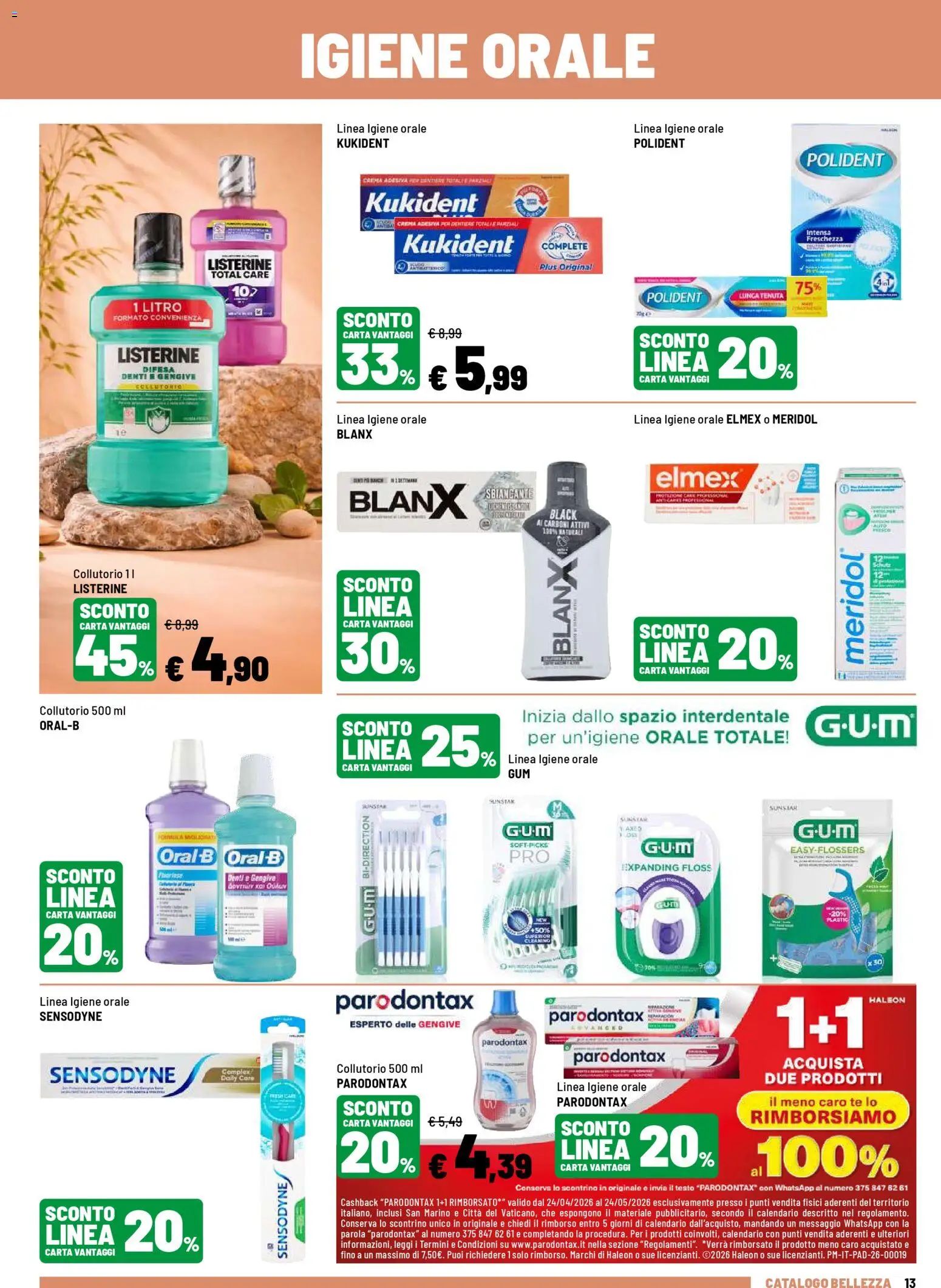 Volantino Iper del 27.04.2026 | Pagina: 13 | Prodotti: Collutorio, Tè