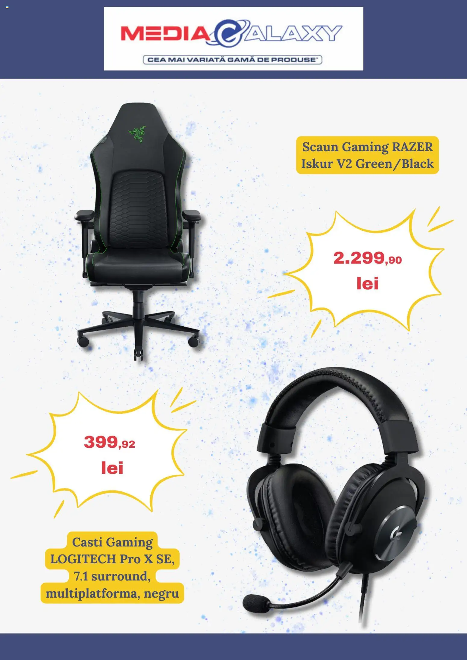 Noul catalog Media Galaxy – valabil de la 08.01.2026 | Pagină: 4 | Produse: Scaun gaming, Căști, Scaun