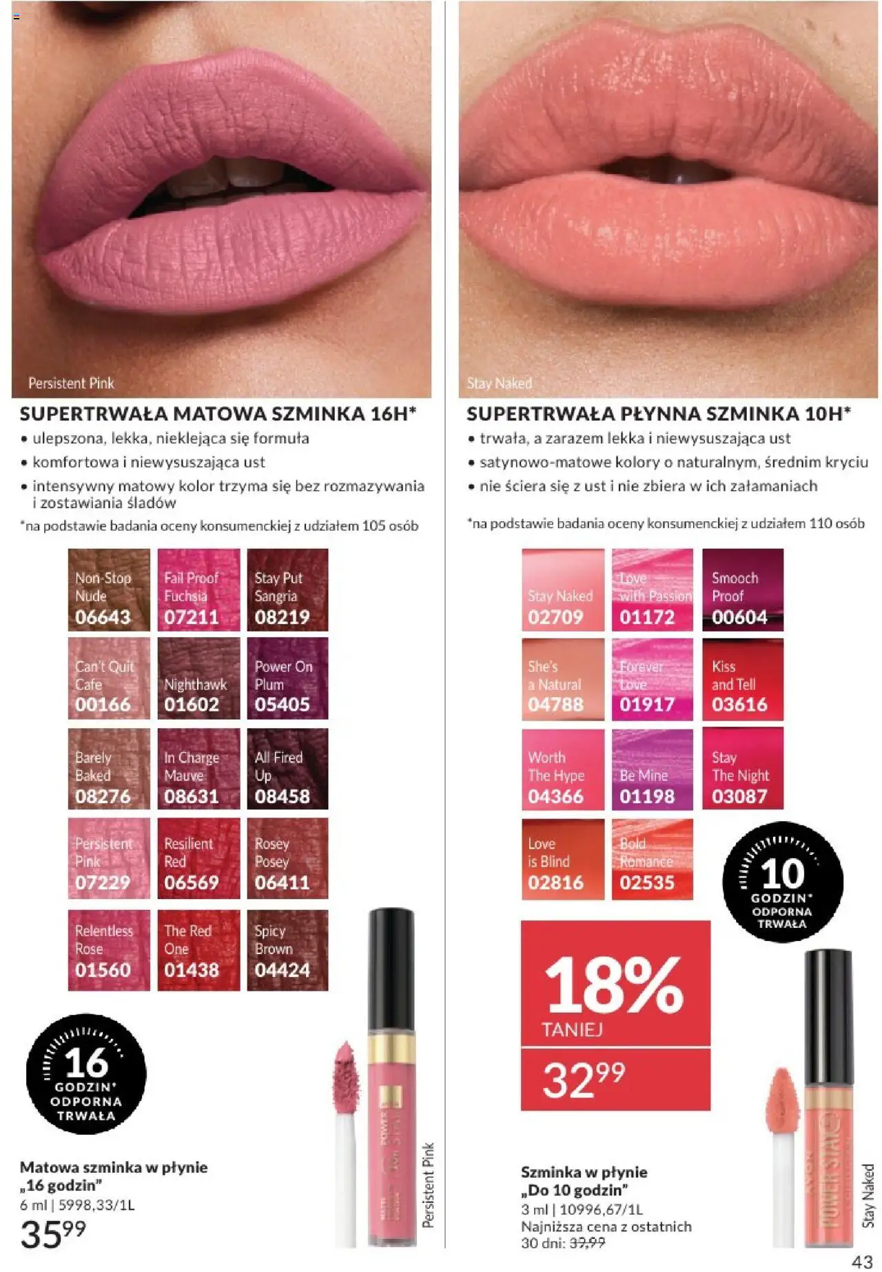 Avon Katalog 07 2025 od 01.07.2025 | Strona: 43 | Produkty: Szminka