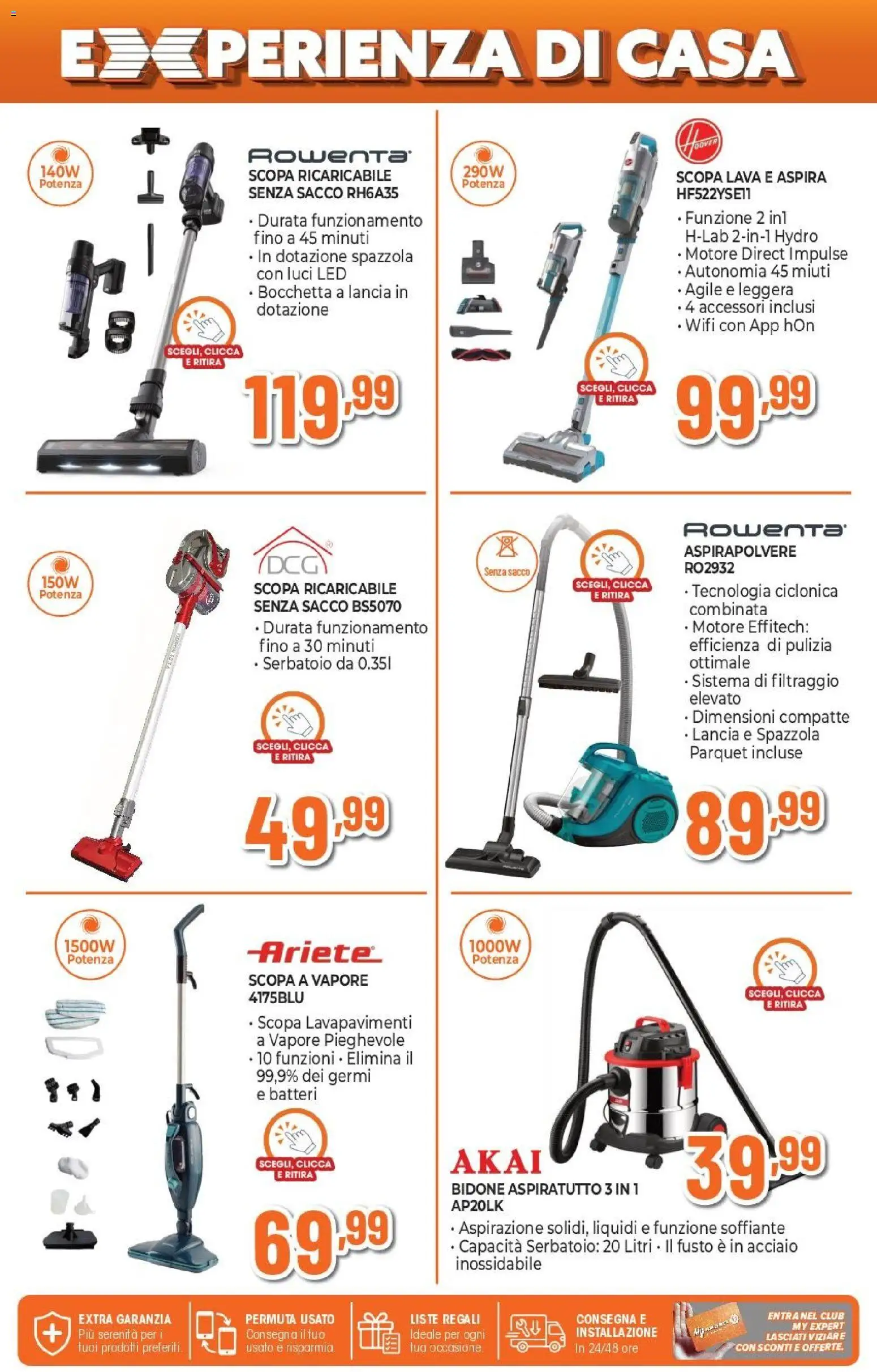 Volantino Expert del 09.04.2026 | Pagina: 15 | Prodotti: Spazzola, Scopa, Aspirapolvere, Scopa a vapore