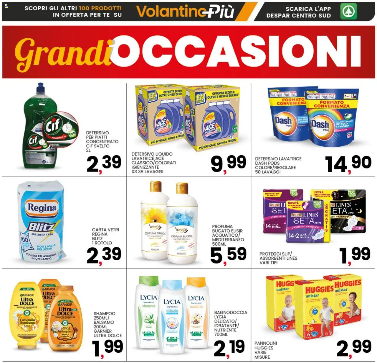 Volantino Interspar del 15.09.2025 | Pagina: 5 | Prodotti: Shampoo, Pannolini, Tè, Lavatrice