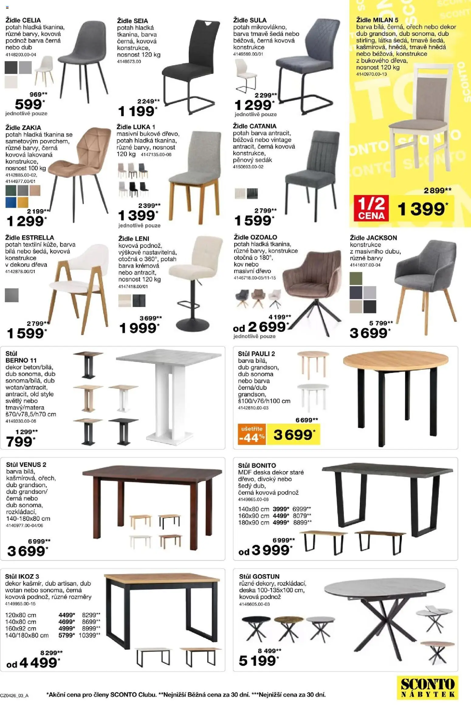 Sconto nábytek leták od 04.03.2026 | Strana: 3 | Produkty: Nábytek, Stůl, Židle, Barvy