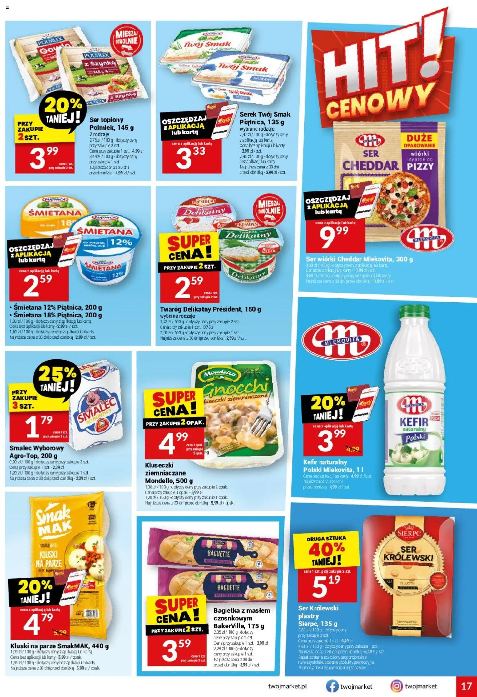 Twój Market gazetka od 08.04.2026 | Strona: 17 | Produkty: Karta, Smalec wyborowy, Mleka, Ser