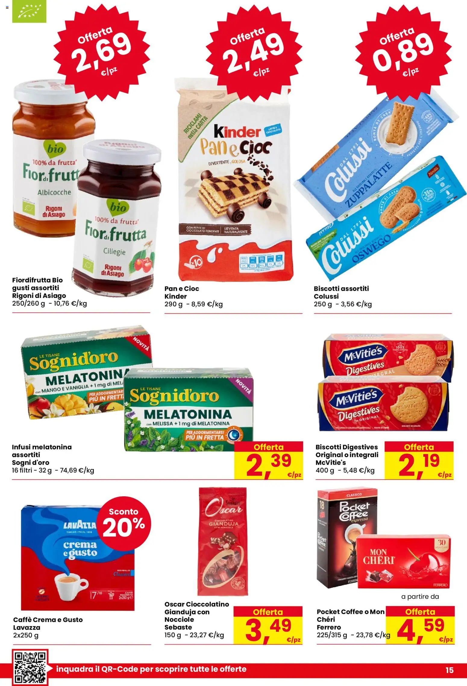 Volantino Despar del 13.11.2025 | Pagina: 15 | Prodotti: Crema, Pane, Cioccolato, Albicocche