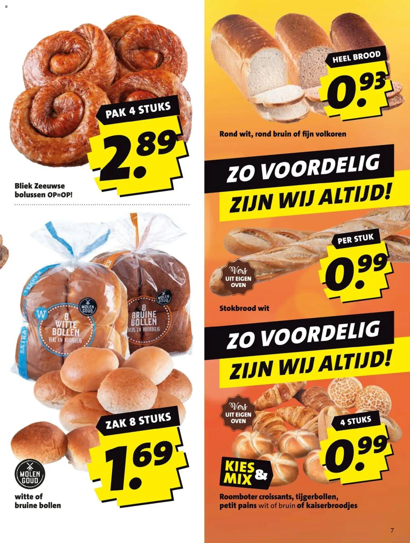 {H1} | Pagina: 7 | Producten: Brood, Roomboter, Stokbrood, Zak