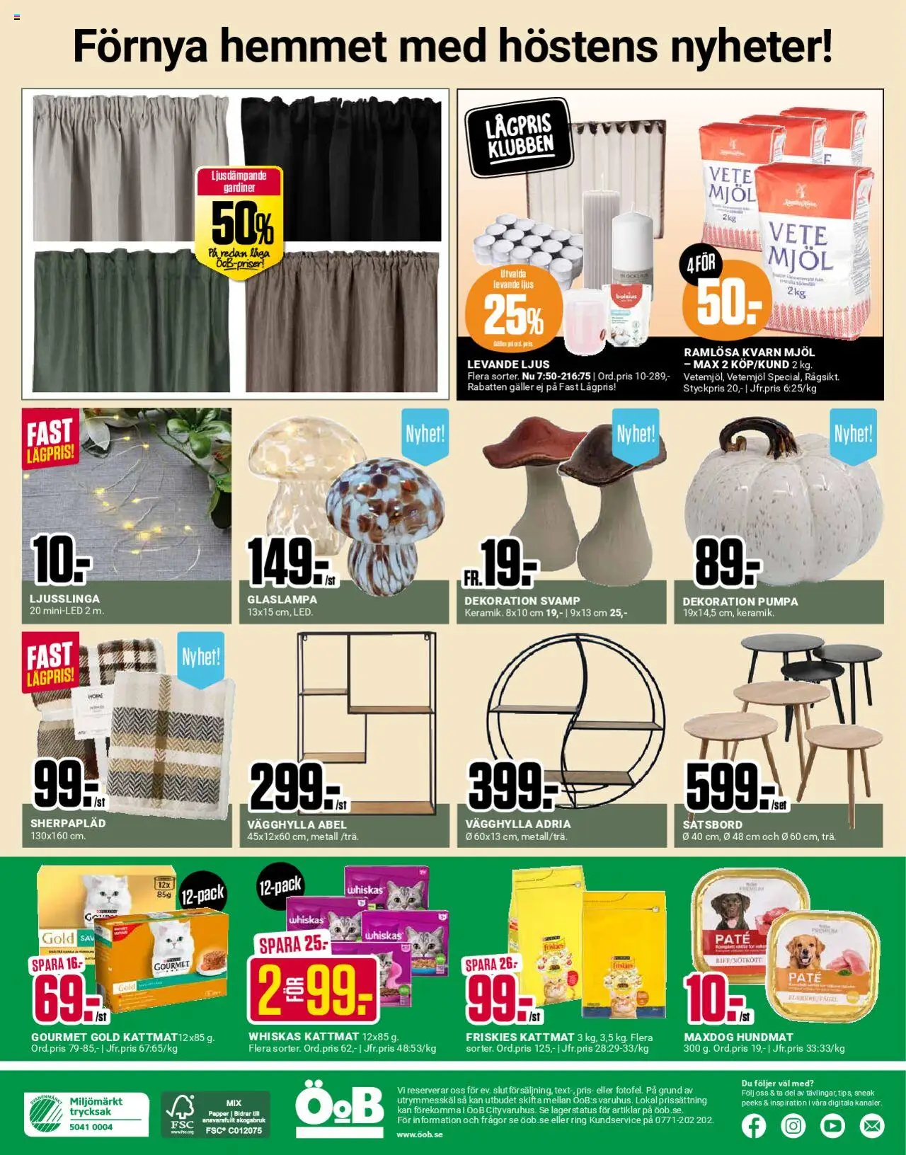 ÖoB reklamblad aktuell från 04.08.2025 | Sida: 11 | Produkter: Papper, Kattmat, Hundmat, Ljusslinga