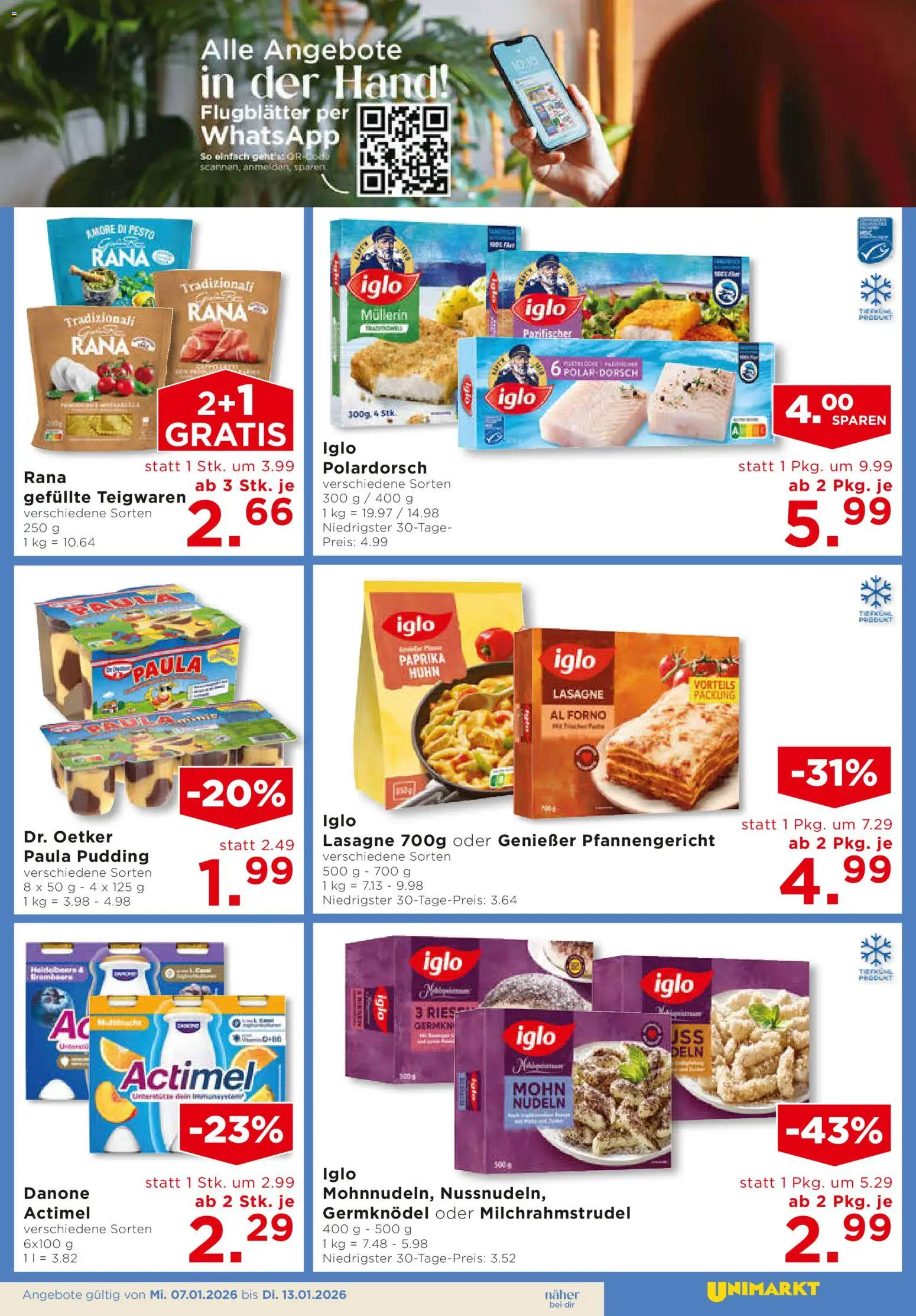 Unimarkt Flugblatt gültig ab 07.01.2026 | Seite: 7 | Produkte: Nudeln