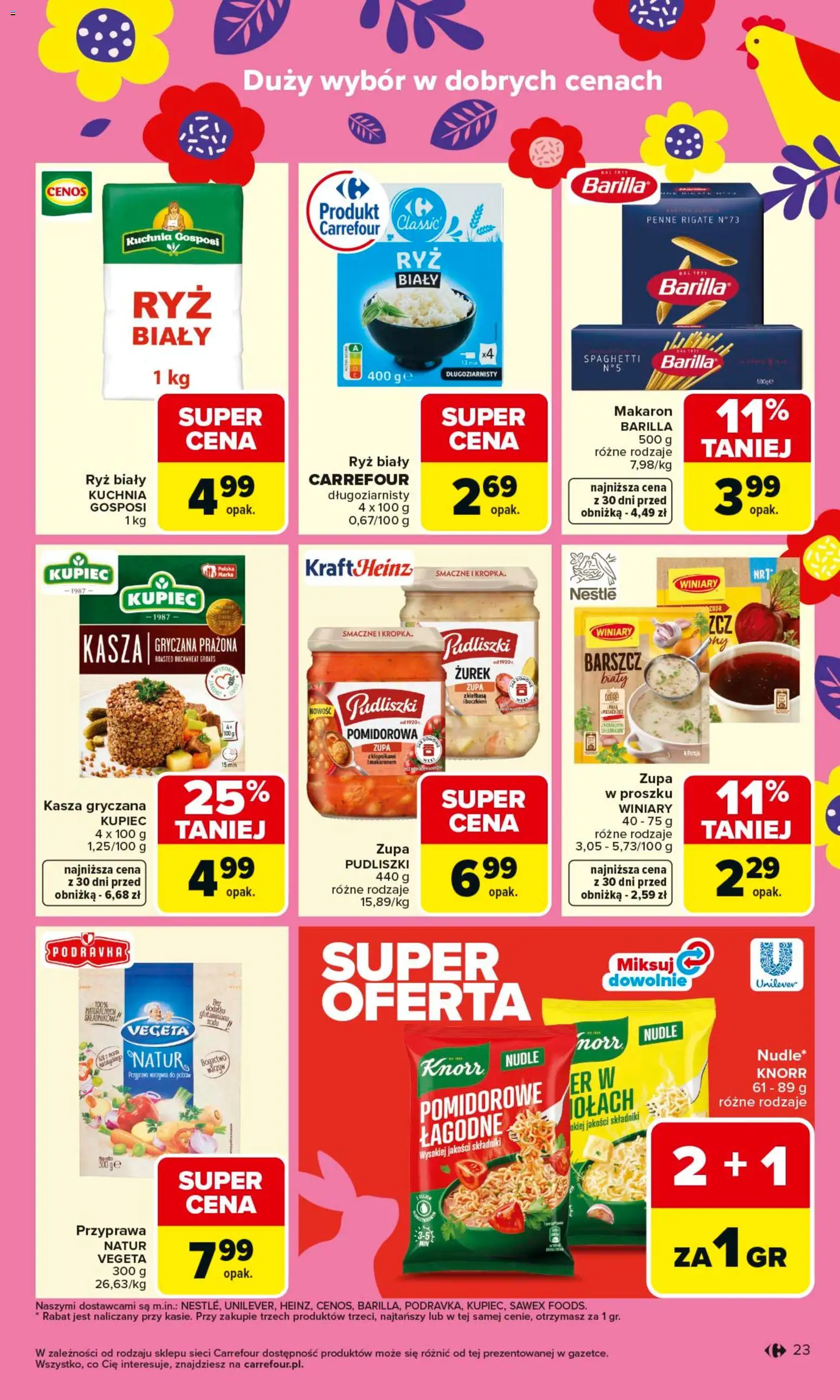 Carrefour gazetka od 16.03.2026 | Strona: 25 | Produkty: Penne, Zupa, Makaron, Warzywa