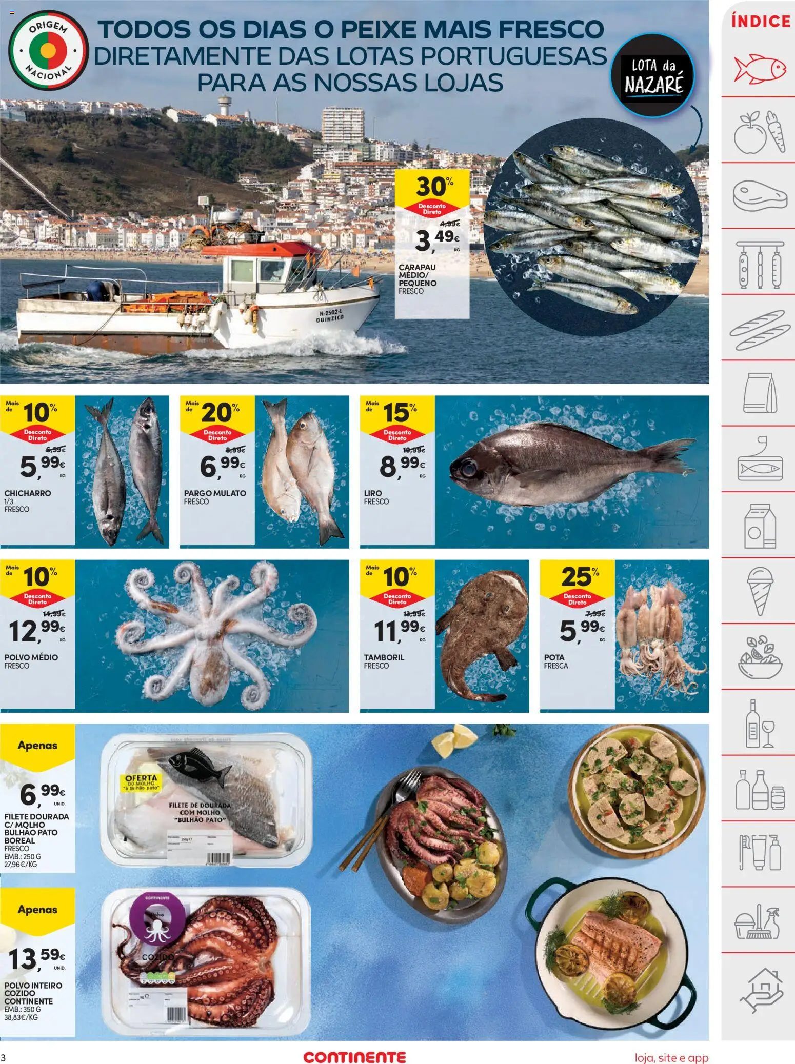Continente folheto │ válido de 11.11.2025 | Página: 3 | Produtos: Dourada, Polvo, Tamboril, Peixe