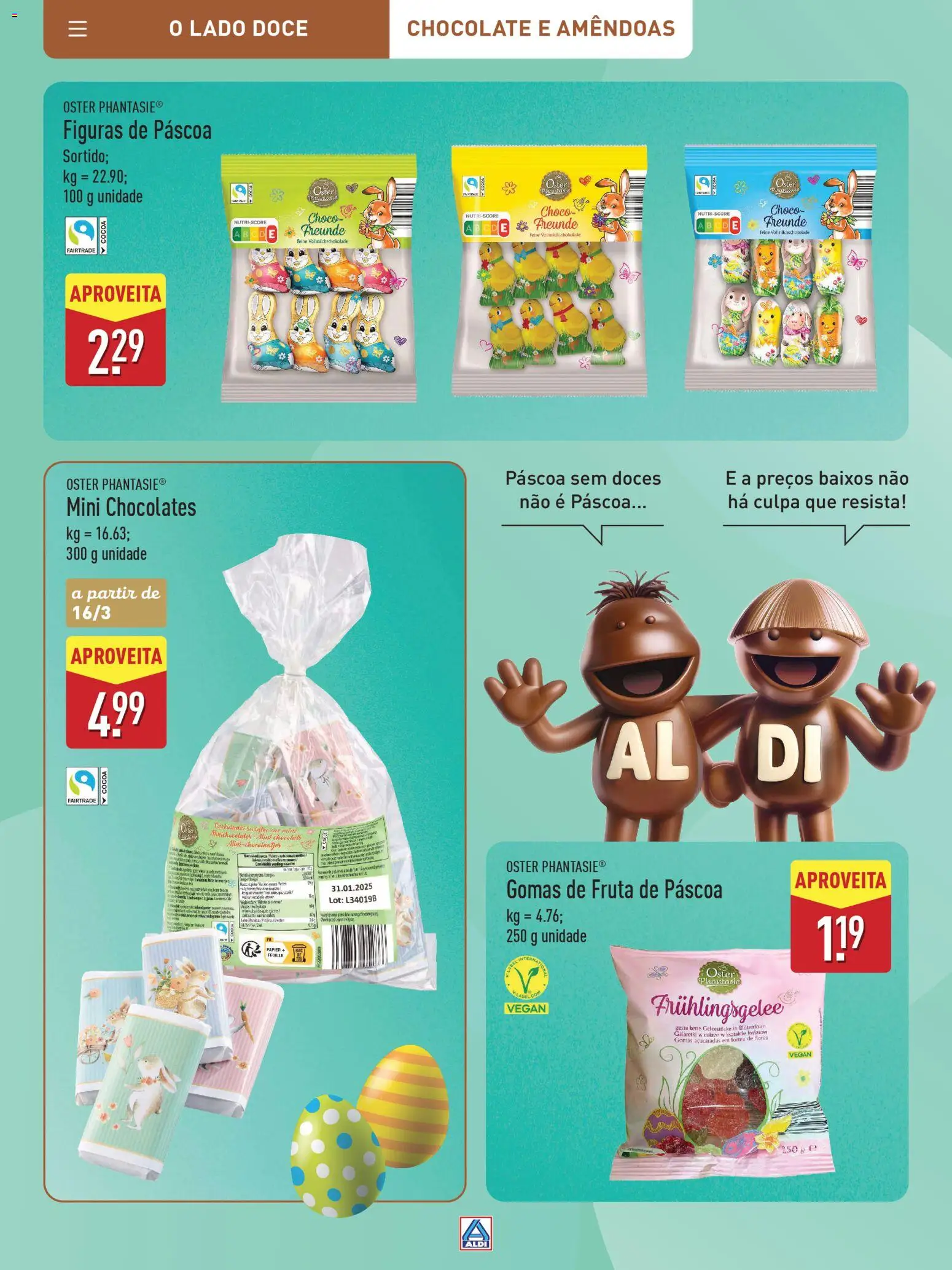 Aldi Especial Páscoa │ válido de 11.03.2026 | Página: 8 | Produtos: Amêndoas, Chocolates, Chocolate, Gomas