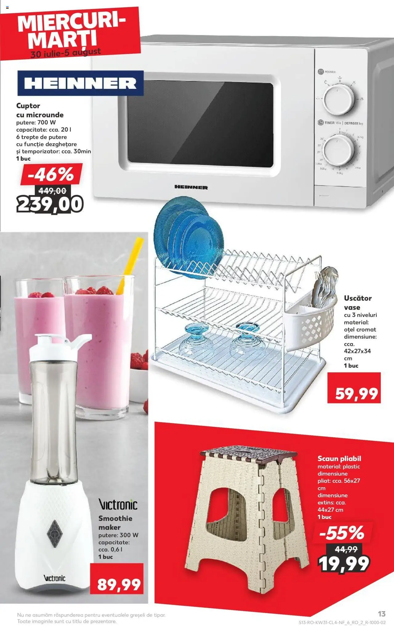 Catalog Kaufland - Brașov – valabil de la 30.07.2025 | Pagină: 13 | Produse: Uscător, Cuptor, Cuptor Cu Microunde, Scaun