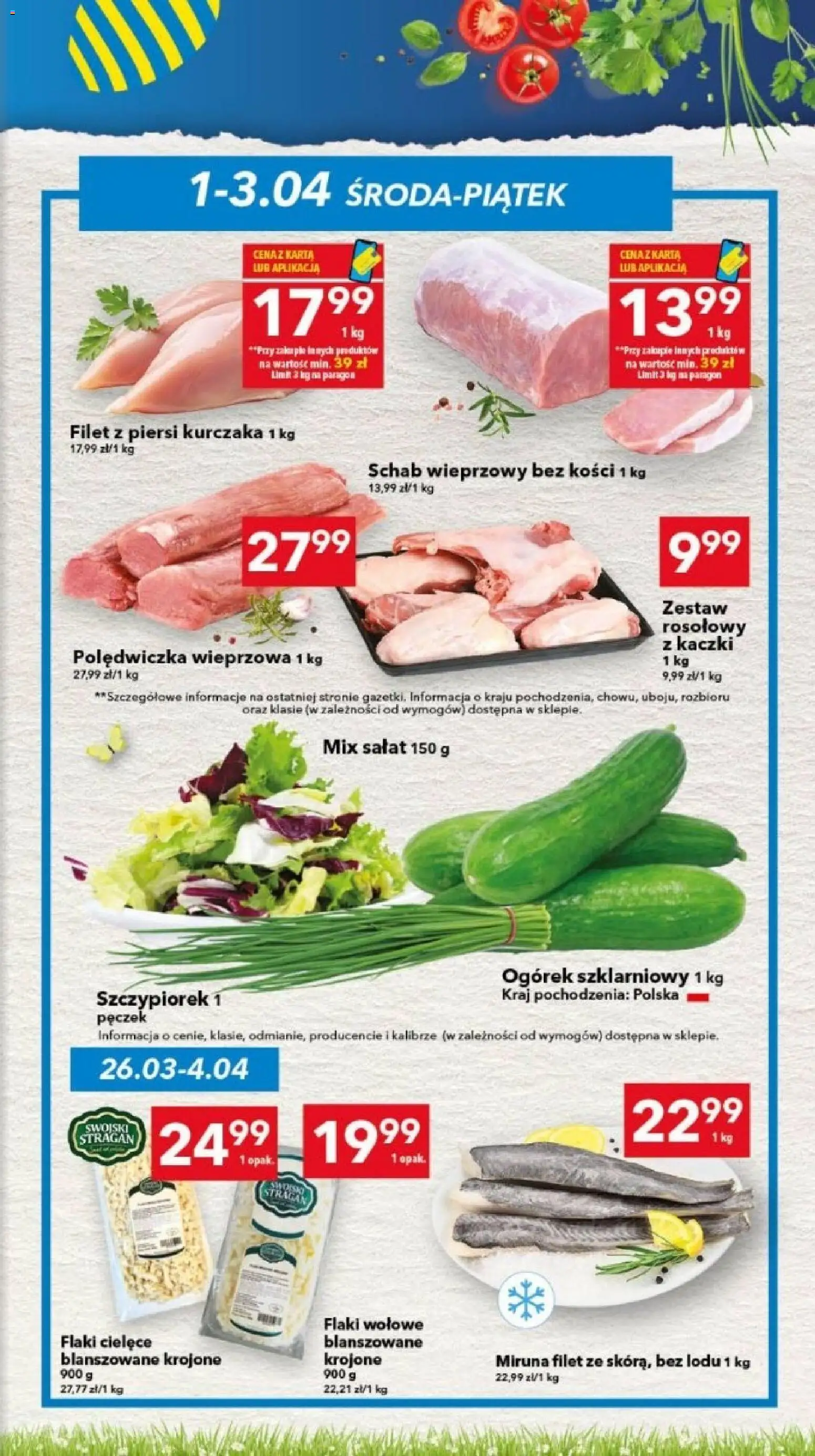 Lewiatan gazetka - Lublin od 26.03.2026 | Strona: 5 | Produkty: Schab, Polędwiczka wieprzowa, Flaki, Ogórek szklarniowy