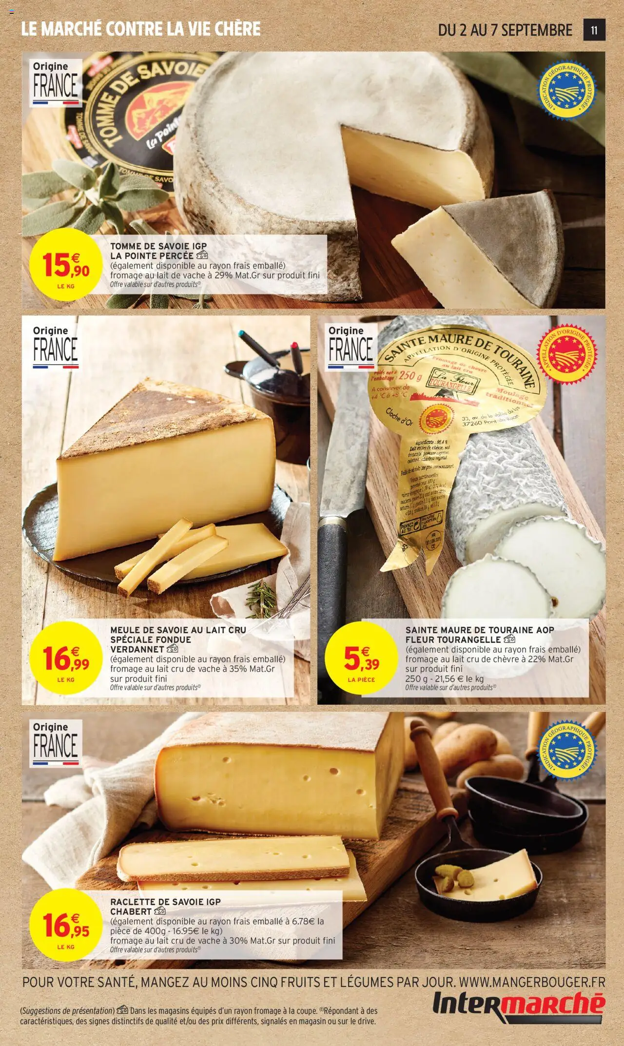  | Page: 11 | Produits: Lait entier, Raclette, Lait, Fromage