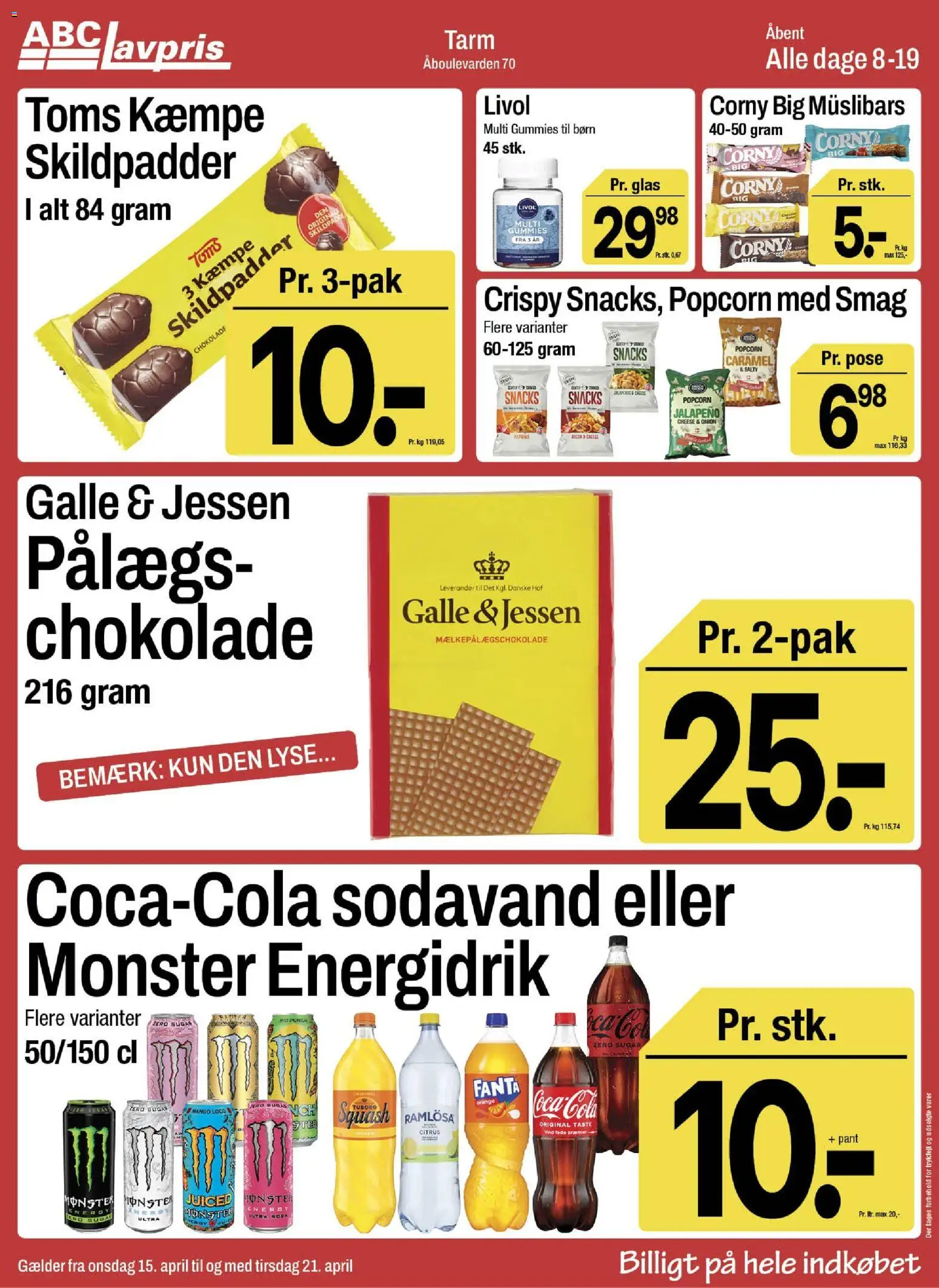 Abc Lavpris tilbudsavis – gyldig fra 15.04.2026 | Side: 10 | Produkter: Mango, Chokolade, Popcorn, Fanta