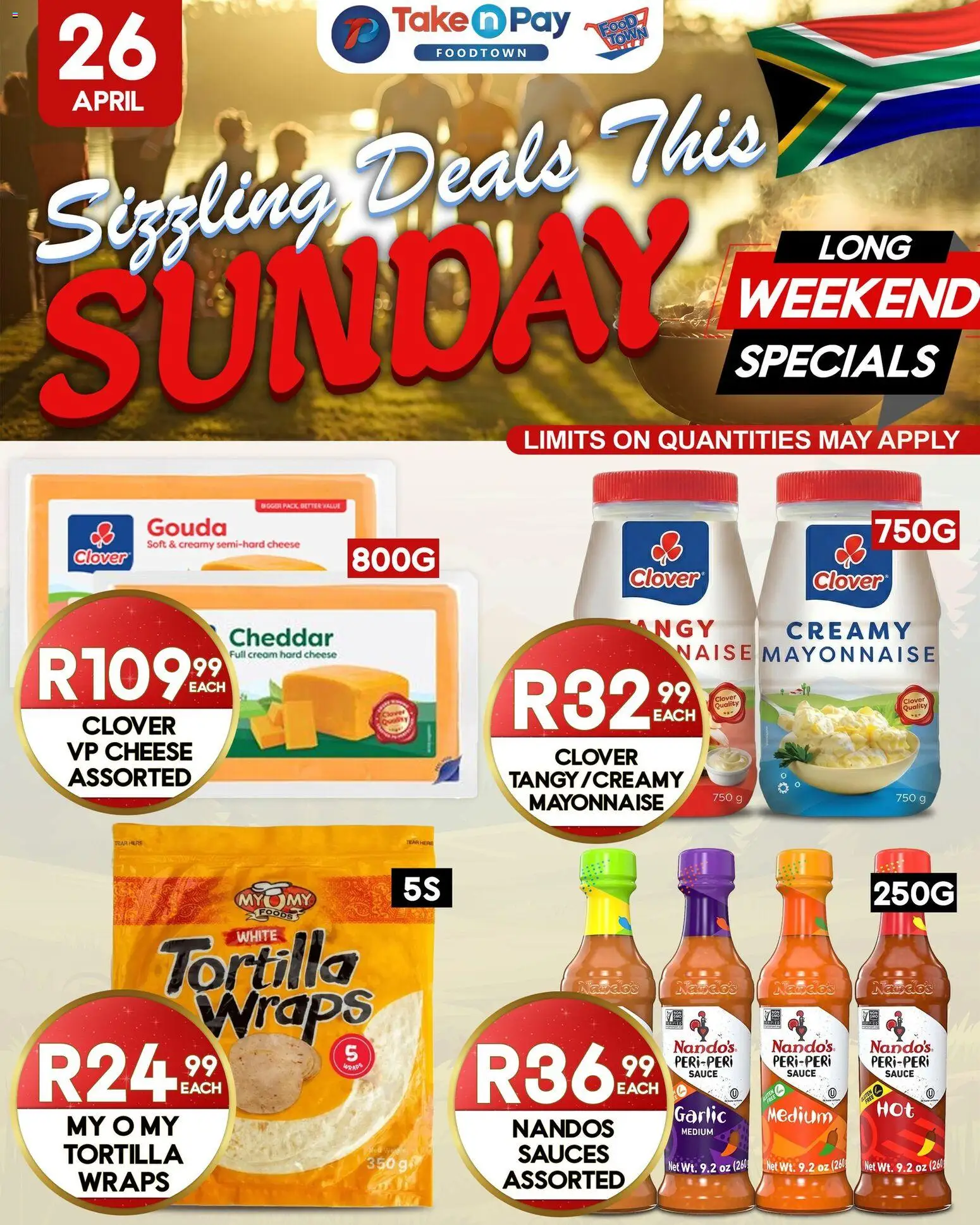 New Take n Pay catalogue – valid from 26.04.2026 | Page: 1 | Products: Cheese, Cream, Sauce, Garlic