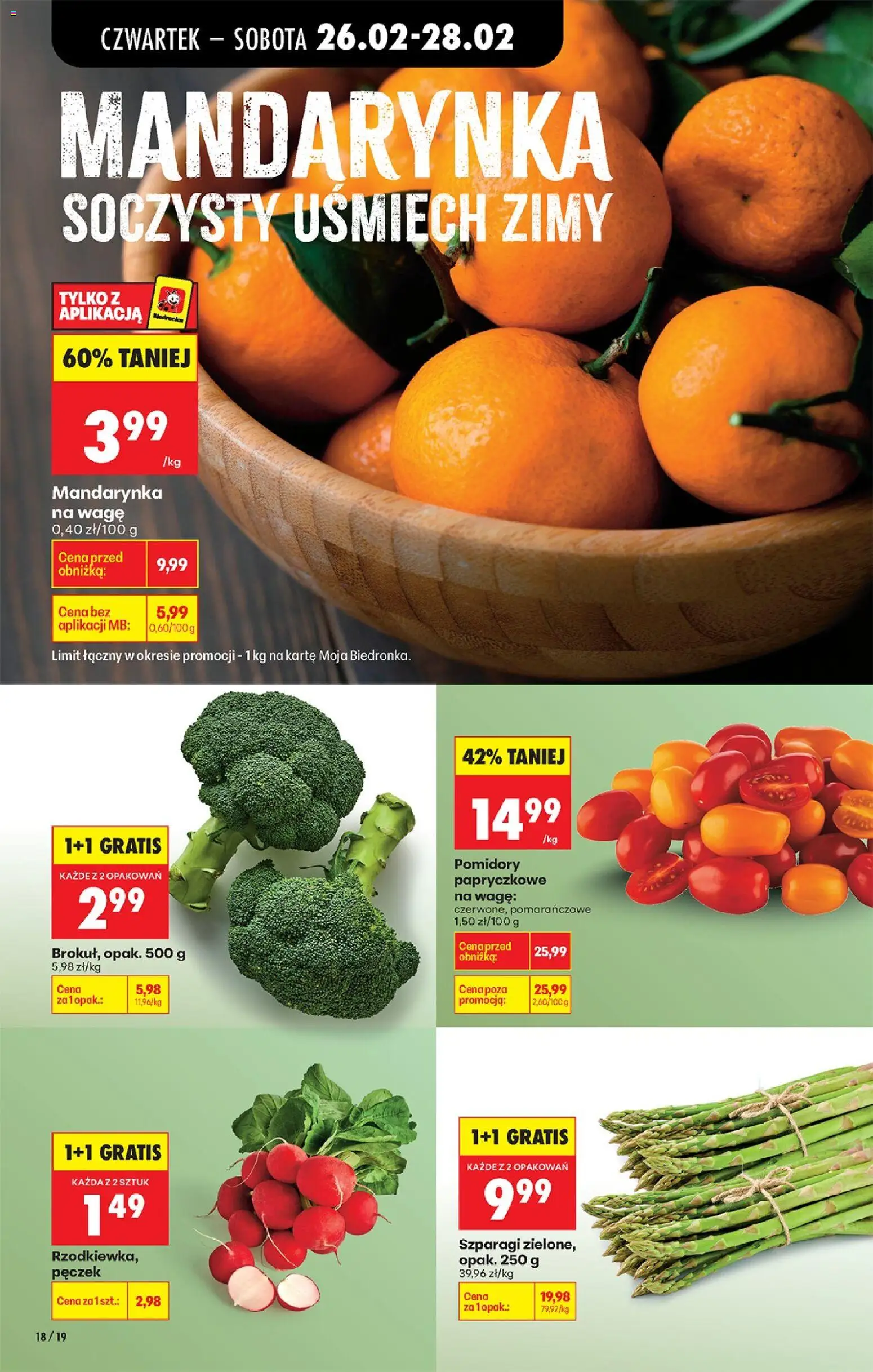 Biedronka gazetka - Oferta w tym tygodniu od 26.02.2026 | Strona: 20 | Produkty: Szparagi, Pomidory, Pomidory papryczkowe