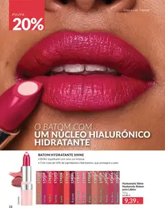 Hydramatic Shine Hyaluronic Batom para Lábios, Batom hidratante shine com brilho espelhado com uma cor intensa e com mais de 50% de ingredientes hidratantes, que protegem a pele. │ válido de 01.09.2025 | Página: 58 | Produtos: Batom, Creme