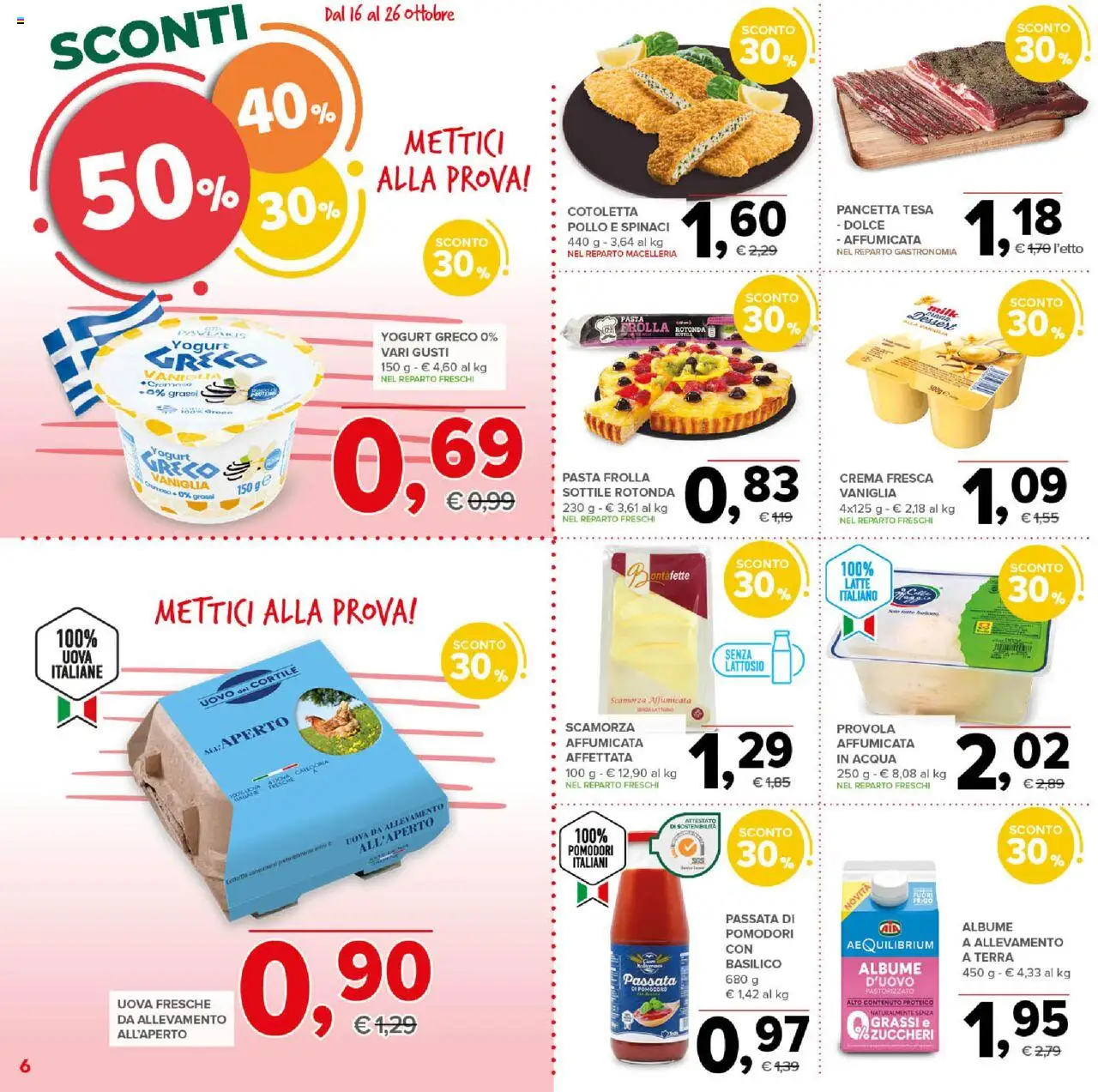 Volantino Todis del 16.10.2025 | Pagina: 6 | Prodotti: Pomodoro, Pomodori, Provola, Terra