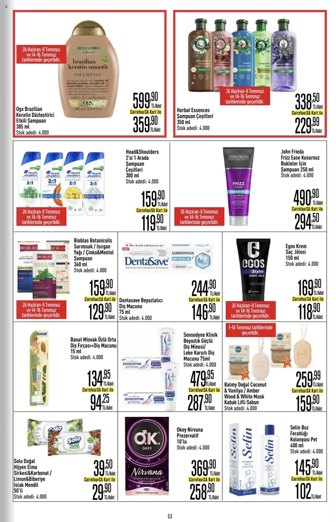CarrefourSA Katalog - 26.06.2025 tarihinden itibaren geçerlidir | Sayfa: 53 | Ürünler: Prezervatif, Mendil, Krem, Elma