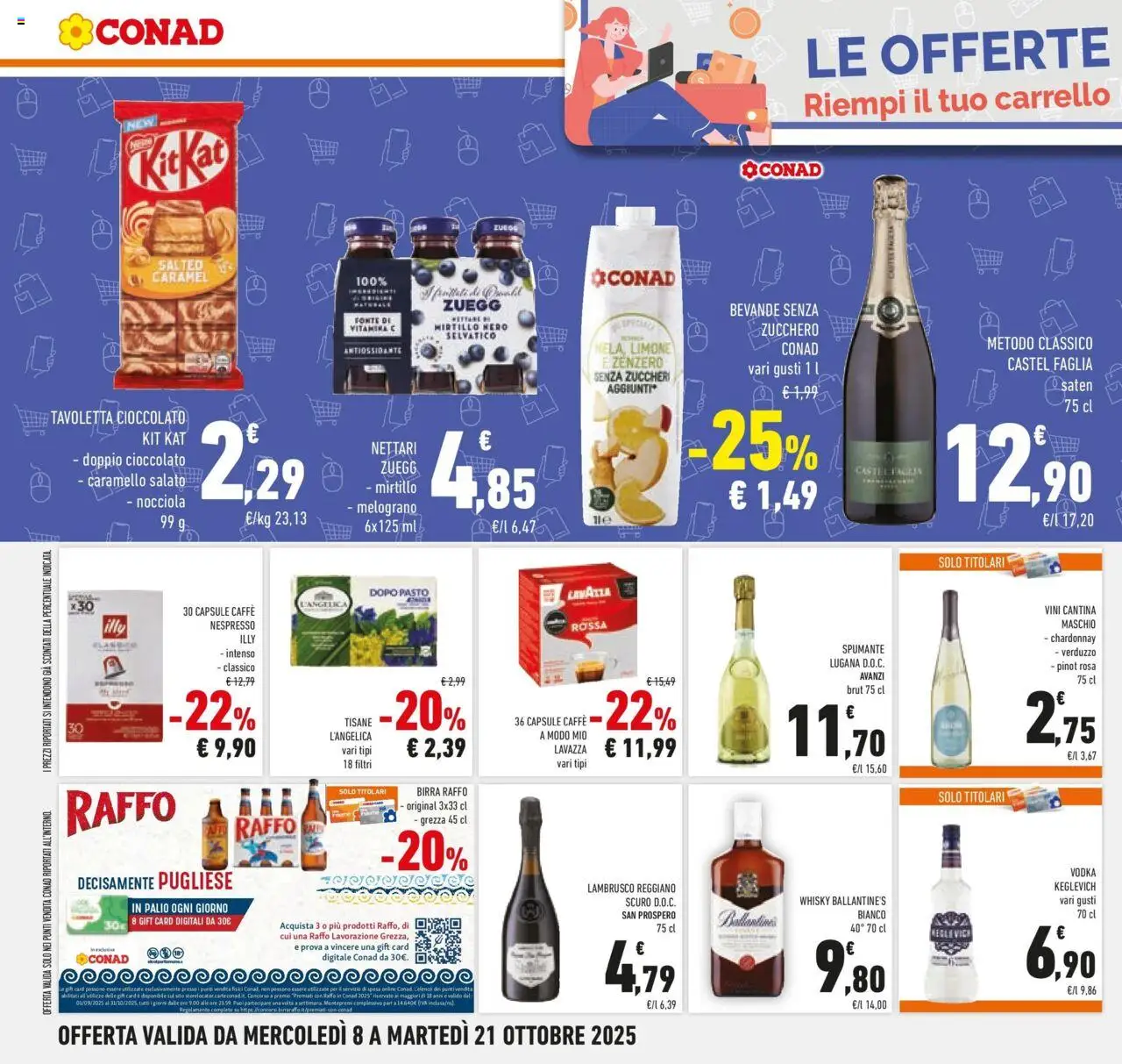Volantino Conad del 08.10.2025 | Pagina: 26 | Prodotti: Birra, Zucchero, Carrello, Spumante