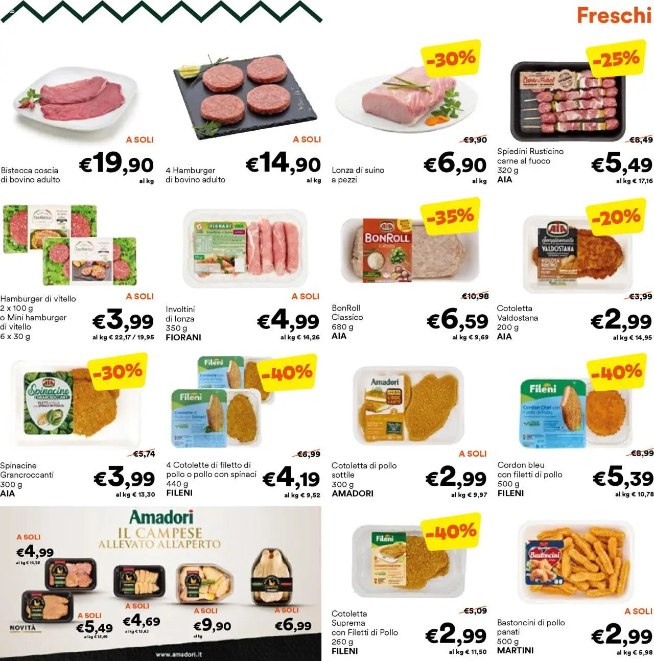 Volantino Unes del 10.09.2025 | Pagina: 3 | Prodotti: Bovino, Vitello, Hamburger, Spiedini