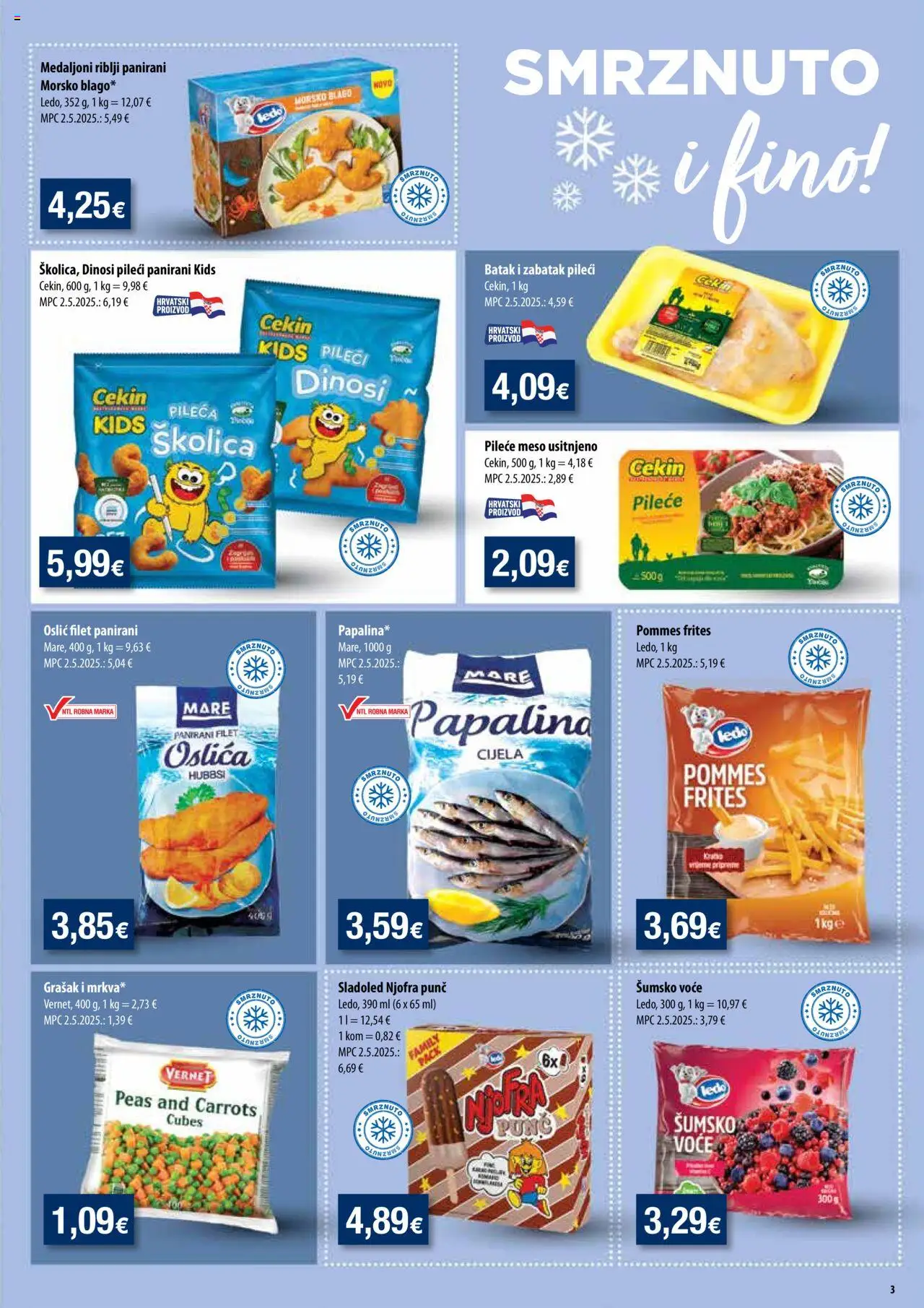 Boso katalog | vrijedi od 15.10.2025 | Stranica: 3 | Proizvodi: Šumsko voće, Meso, Grašak, Oslić