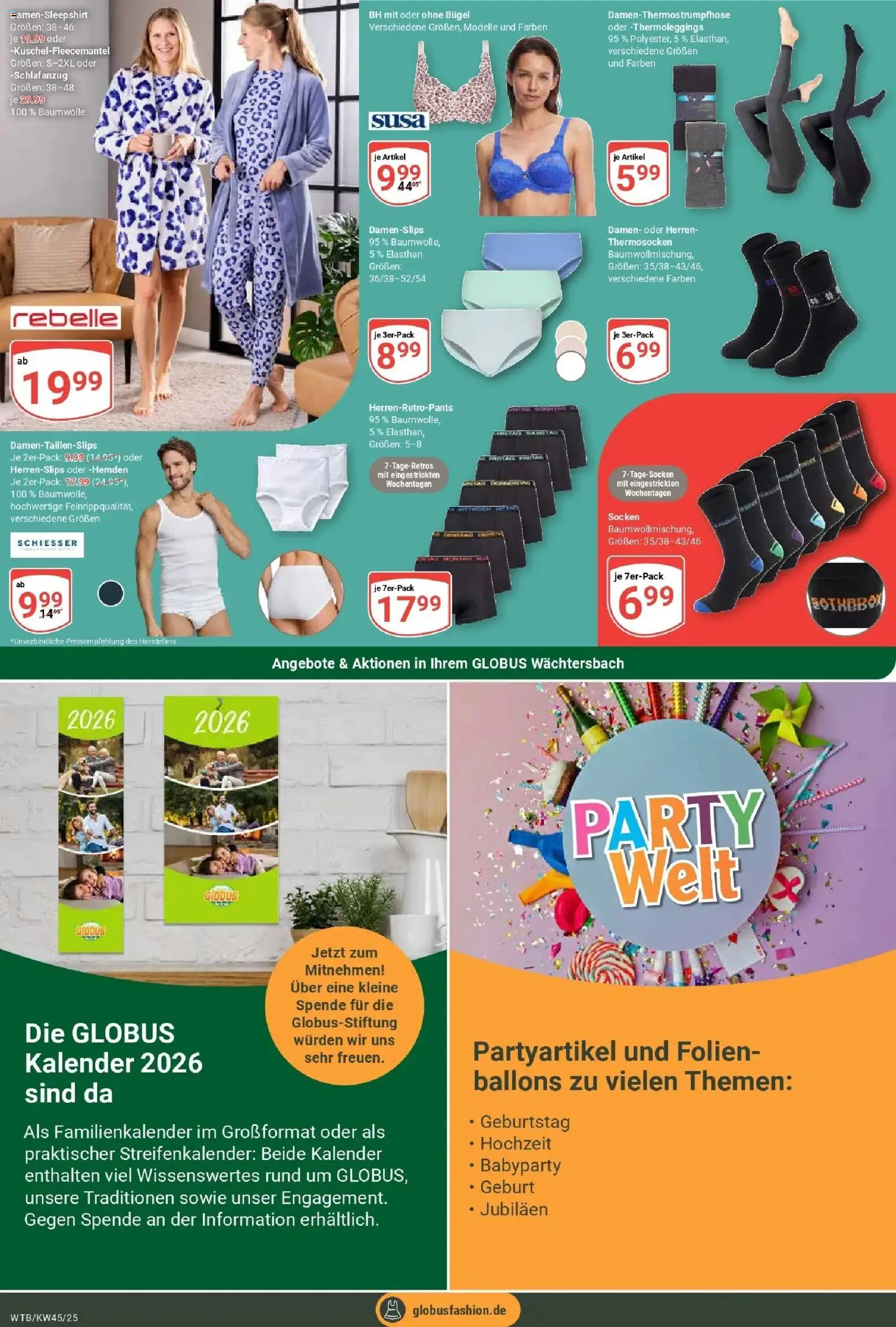 Globus prospekt Wächtersbach	 – gültig ab 02.11.2025 | Seite: 27 | Produkte: BH, Socken