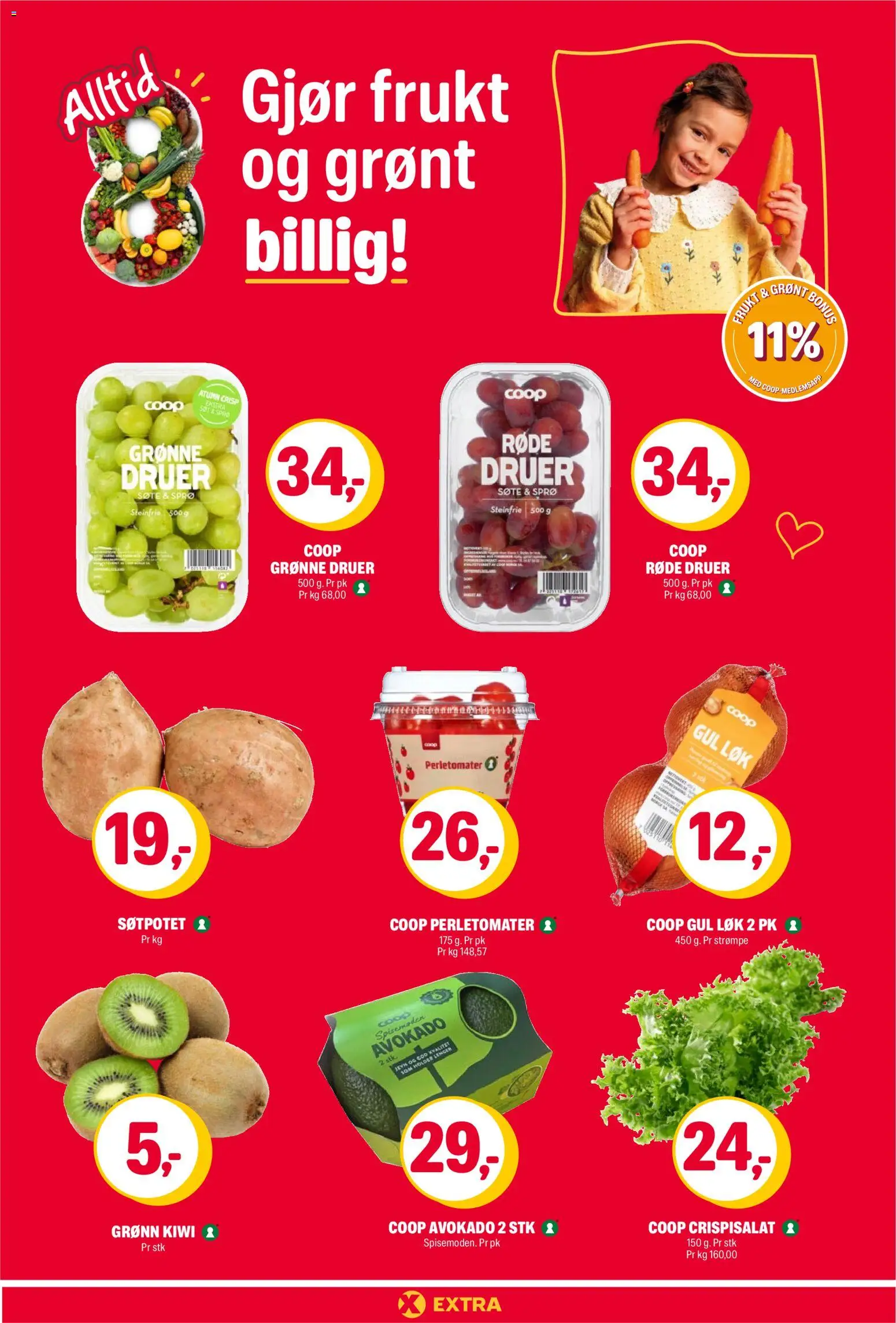 {H1} | Side: 8 | Produkter: Kiwi, Løk, Суміш дитяча, Crispisalat