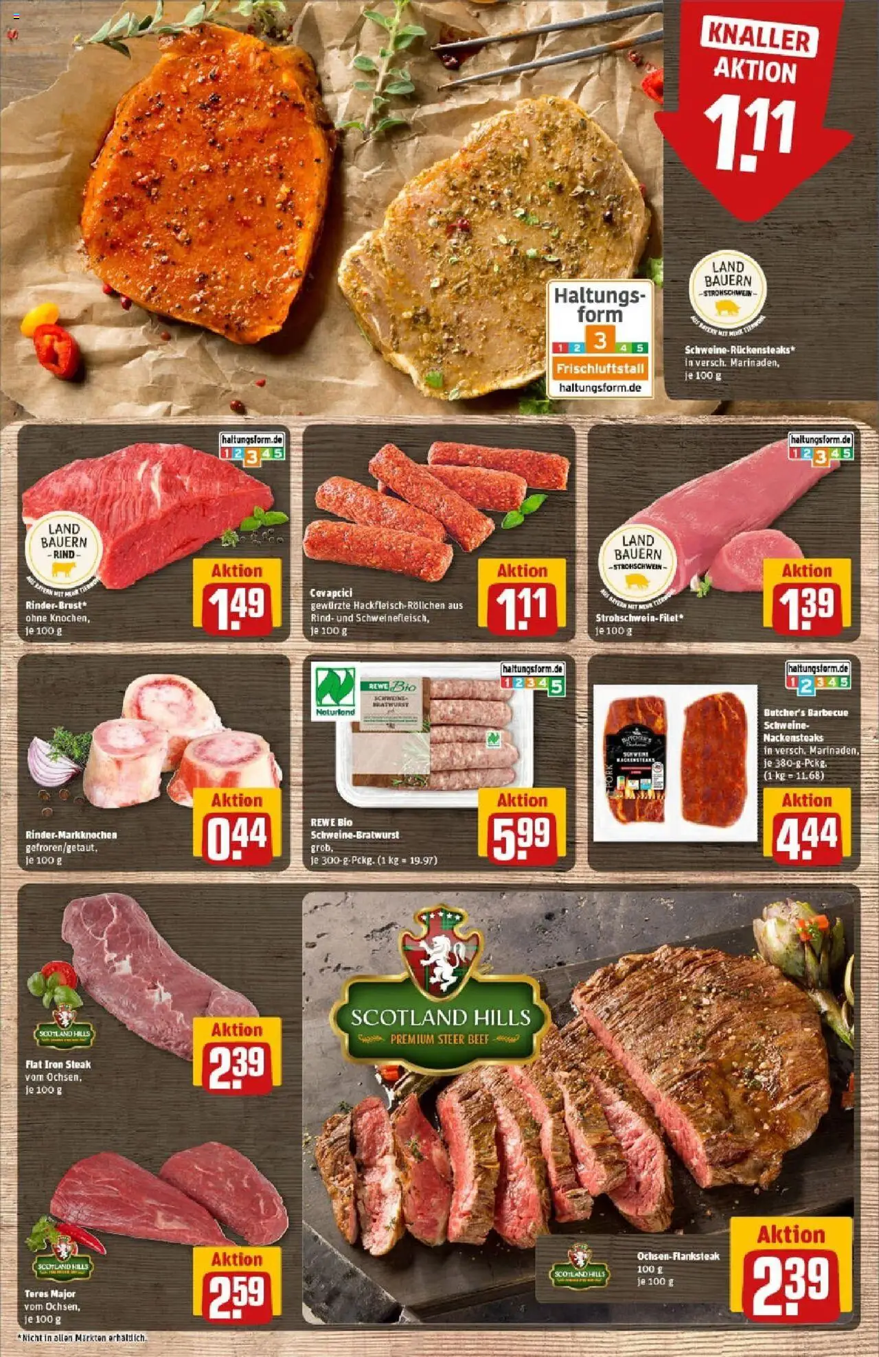 Rewe prospekt Dachau	 - gültig ab dem 13.07.2025 | Seite: 9 | Produkte: Nackensteaks, Bratwurst, Cevapcici, Steak