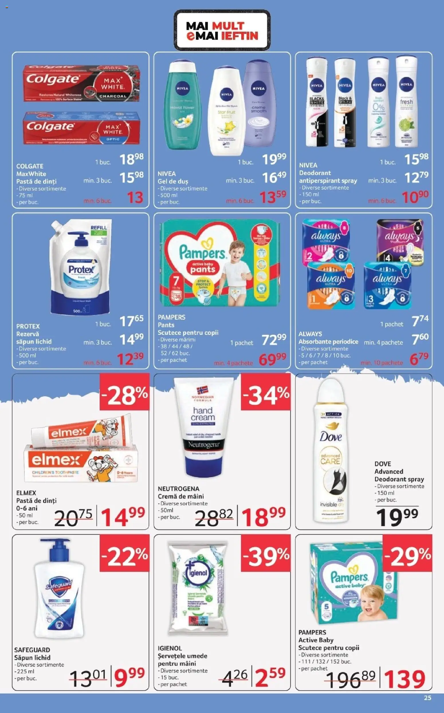 Noul catalog Selgros – valabil de la 20.03.2026 | Pagină: 25 | Produse: Cremă de mâini, Deodorant, Antiperspirant, Scutece