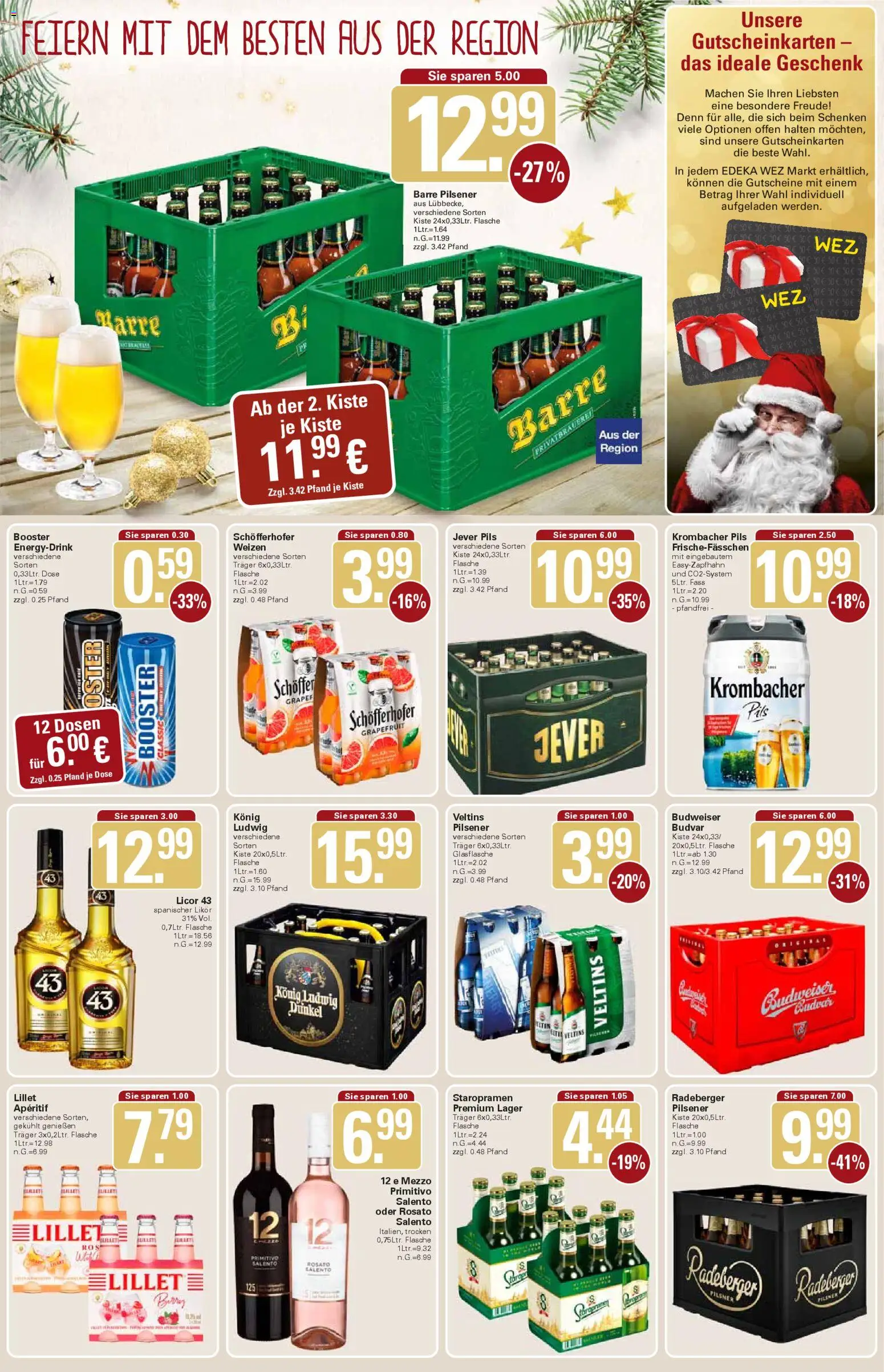 WEZ Prospekt – gültig ab 22.12.2025 | Seite: 13 | Produkte: Likör, Lillet, Jever, Veltins