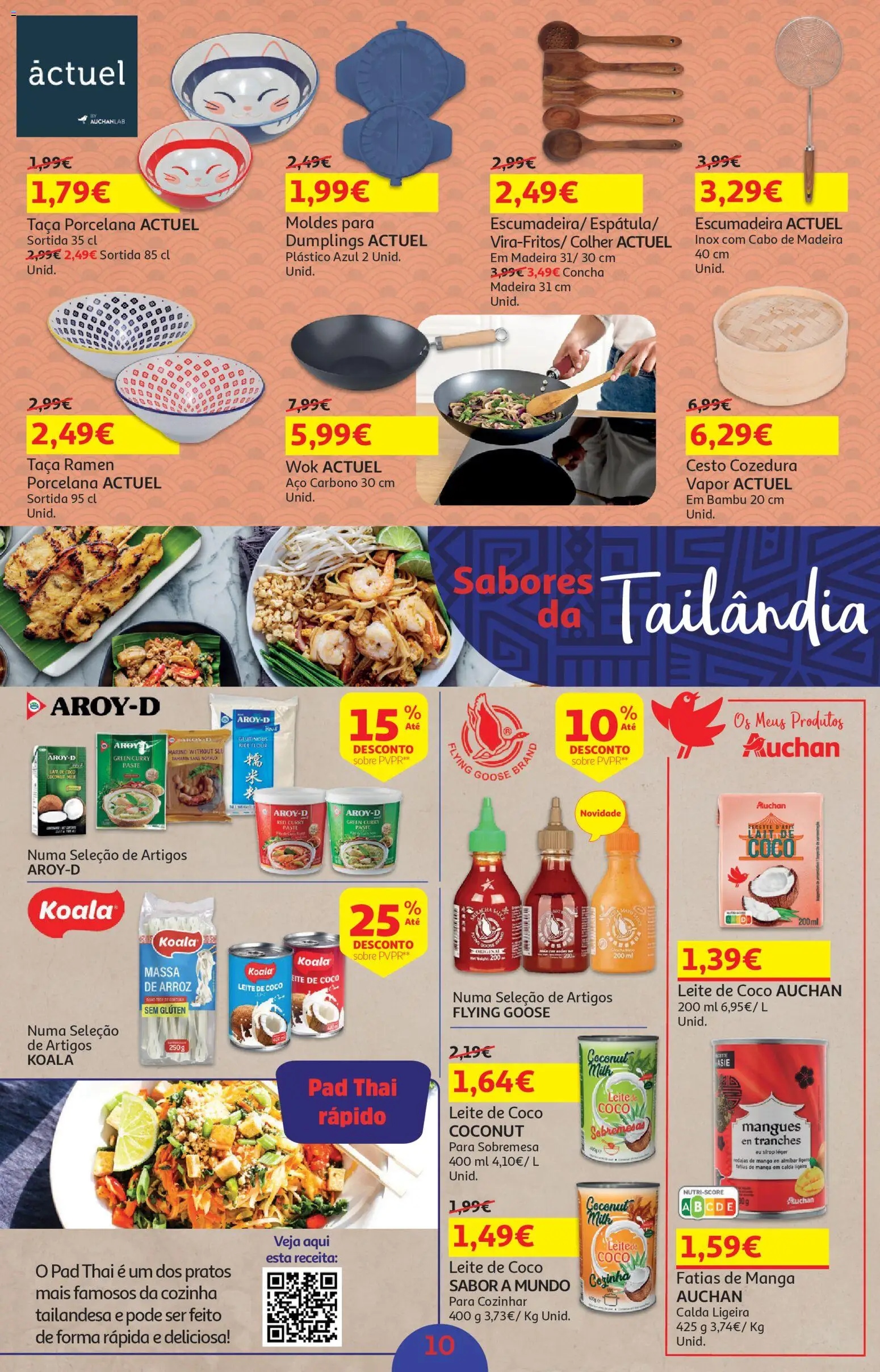 Auchan folheto │ válido de 17.02.2026 | Página: 10 | Produtos: Cabo, Pratos, Sriracha, Arroz
