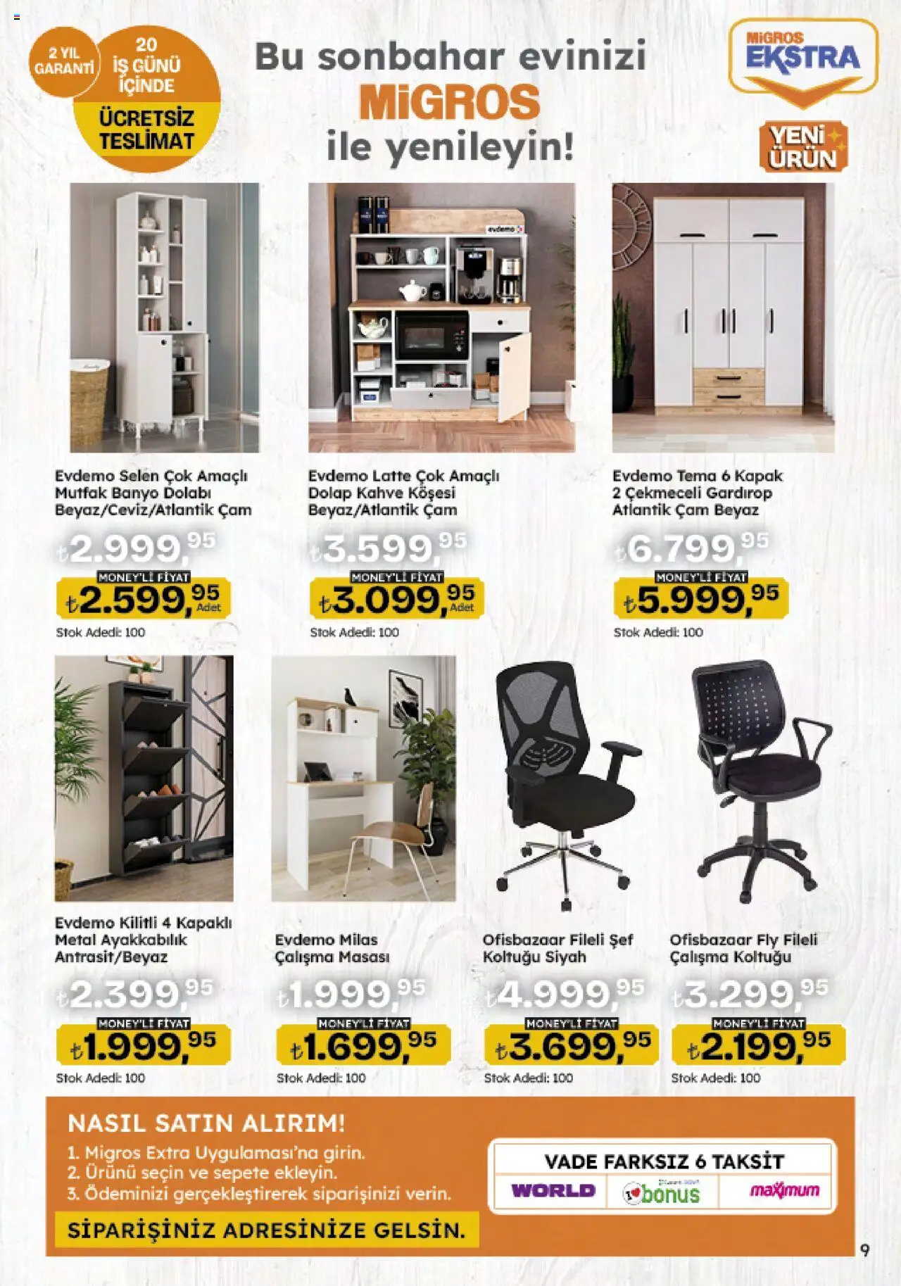 Migros Katalog - Migroskop - 09.10.2025 tarihinden itibaren geçerlidir | Sayfa: 91 | Ürünler: Çalışma masası, Banyo, Gardırop, Kahve