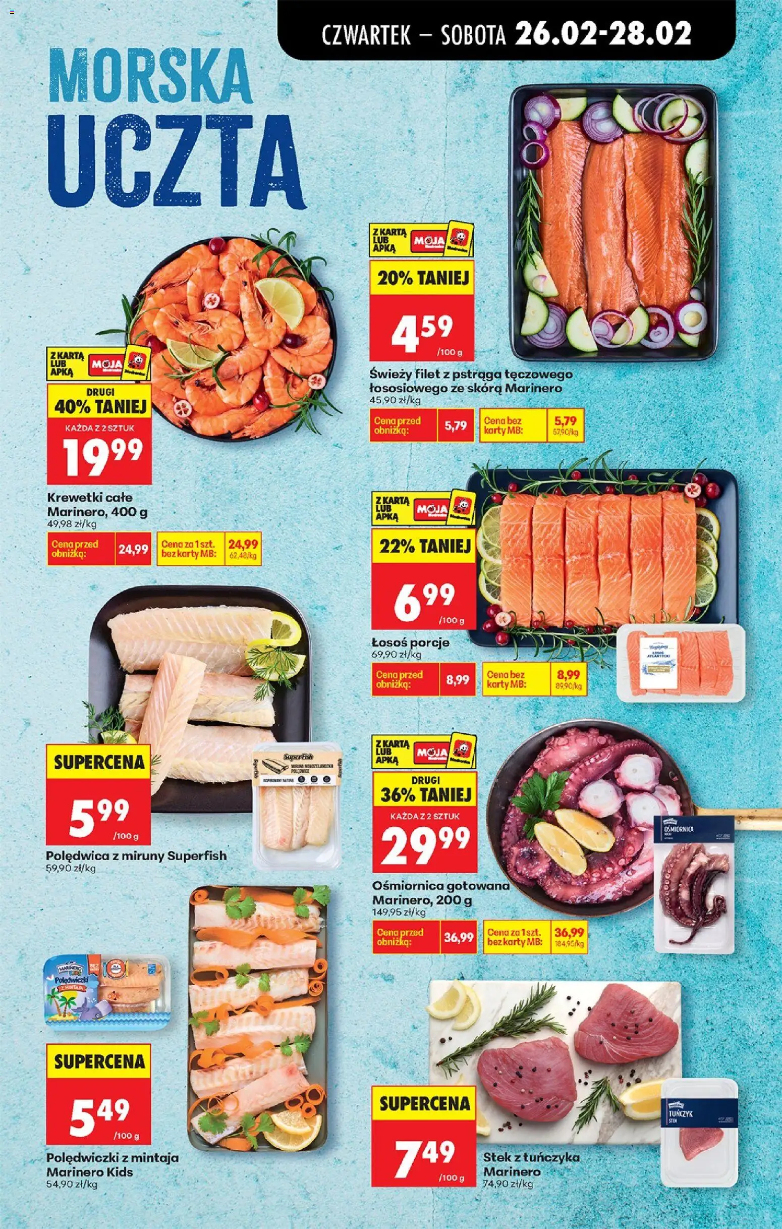 Biedronka gazetka - Oferta w tym tygodniu od 26.02.2026 | Strona: 33 | Produkty: Karta, Krewetki, Łosoś, Tuńczyk