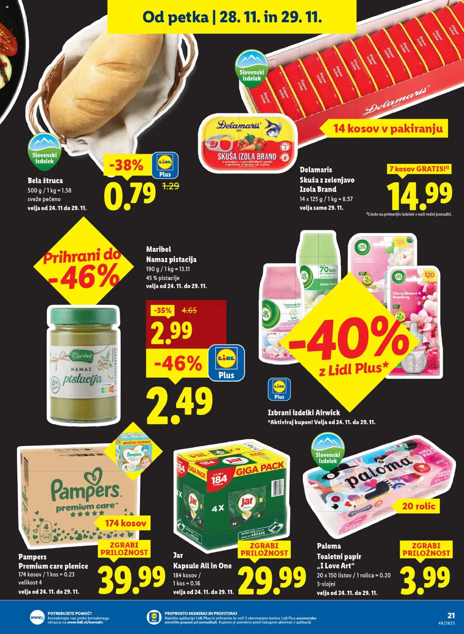 Novi Lidl katalog ponudbe – veljaven od 27.11.2025 | Stran: 33 | Izdelki: Plenice, Toaletni papir, Pistacije, Kos