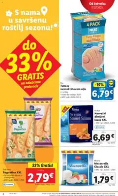 Lidl katalog | vrijedi od 17.07.2025 | Stranica: 6 | Proizvodi: Roštilj, Dimljeni losos, Mozzarella, Tuna