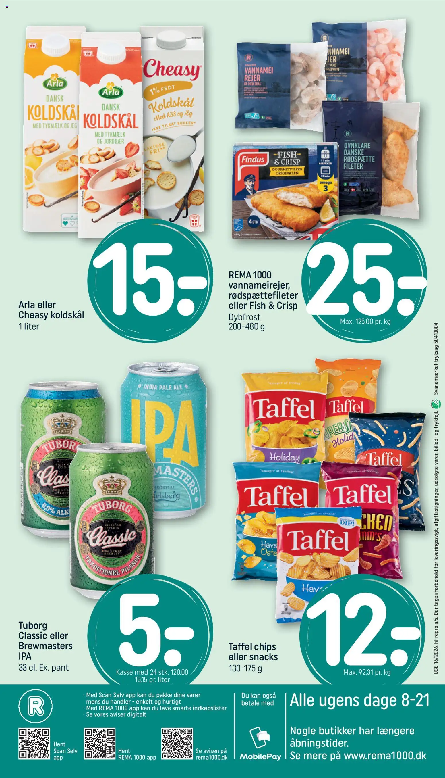 Rema 1000 tilbudsavis – gyldig fra 12.04.2026 | Side: 20 | Produkter: Jordbær, Koldskål, Chips, Rejer