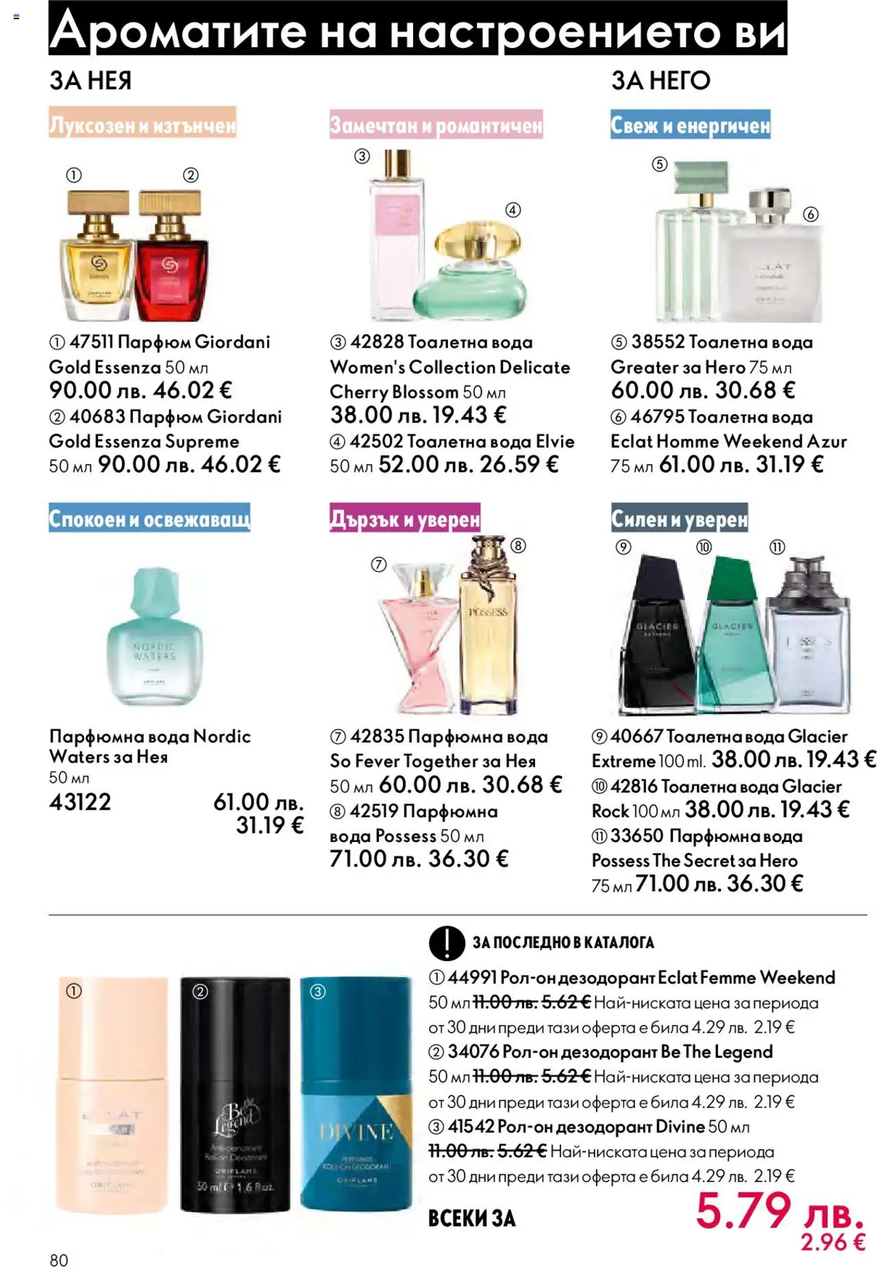 {H1} | Страница: 80 | Продукти: Дезодорант, Тоалетна, Парфюм, Тоалетна вода