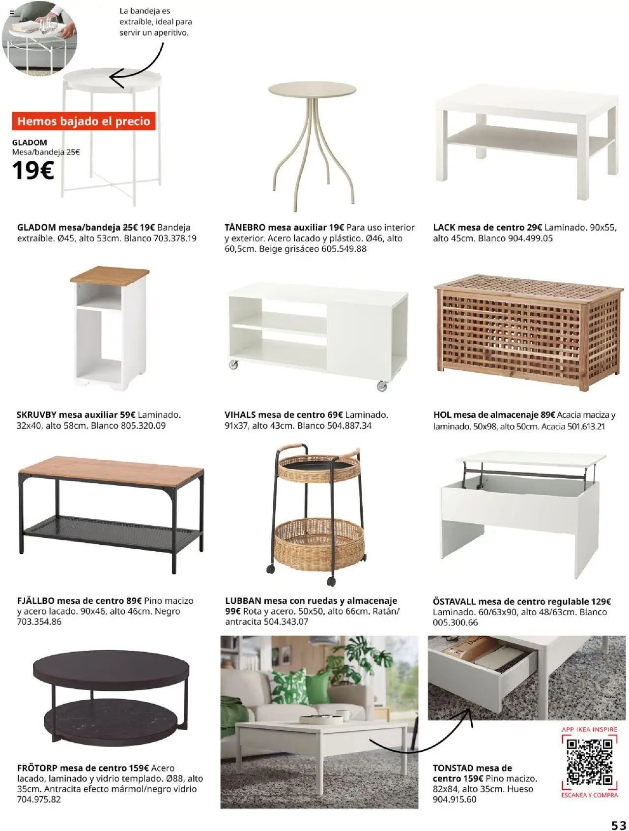 Catálogo IKEA Salones │ válido desde el 17.02.2025 | Página: 53 | Productos: Mesa auxiliar, Almacenaje, Bandeja, Mesa